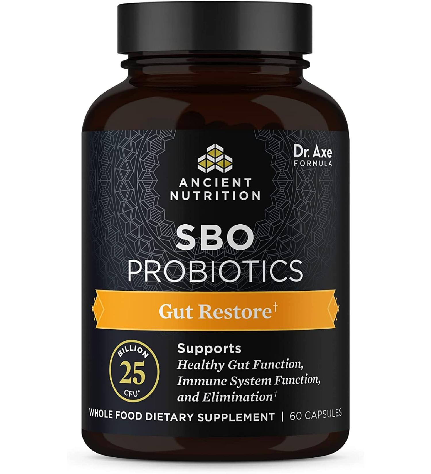 Ancient Nutrition SBO Probiotics Gut Restore - 25 Billion CFUs  60 Capsules - Buy Online on GoSupps.com