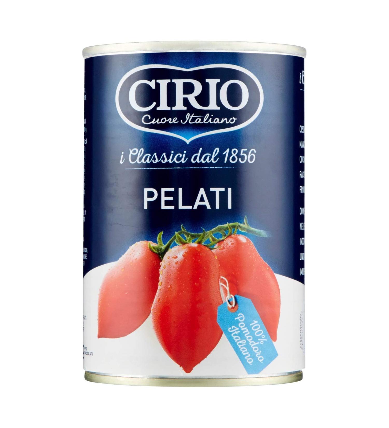 24 x TOMATES PELÉES ITALIENNES CIRIO 400 GR BOITE DE JUS DE TOMATES 100%