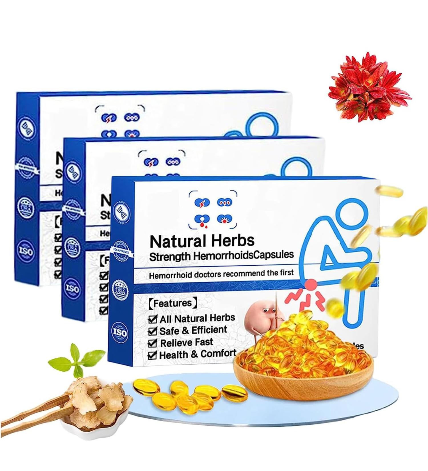 EXQST Natural Herbal Power Hemorrhoids Capsules Hemorrhoid Treatment Capsules for Women and Men Helps Quickly Relieve Itching Burning and Pain - Buy Online on GoSupps.com