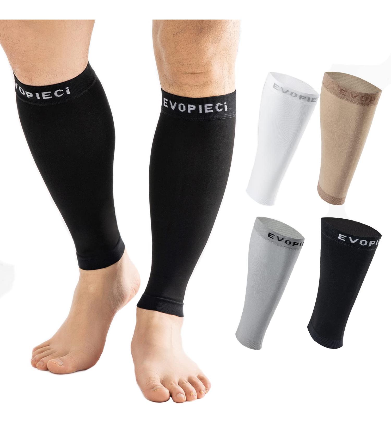Buy 20-30mmHg Calf Compression Sleeves for Men & Women | Leg Support & Shin Splint Pain Relief - Black Medium - Buy Online on GoSupps.com
