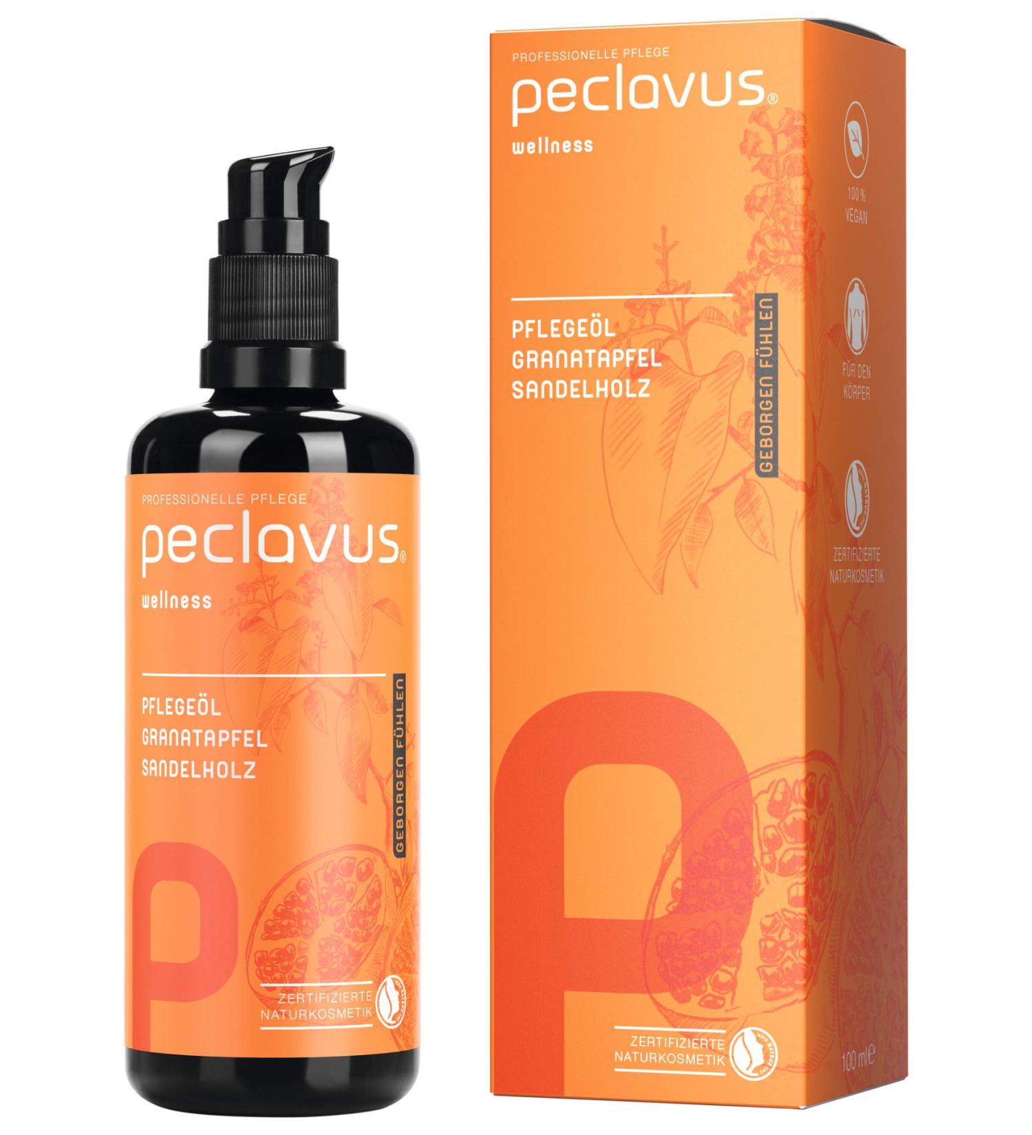 peclavus care oil pomegranate sandalwood 100ml