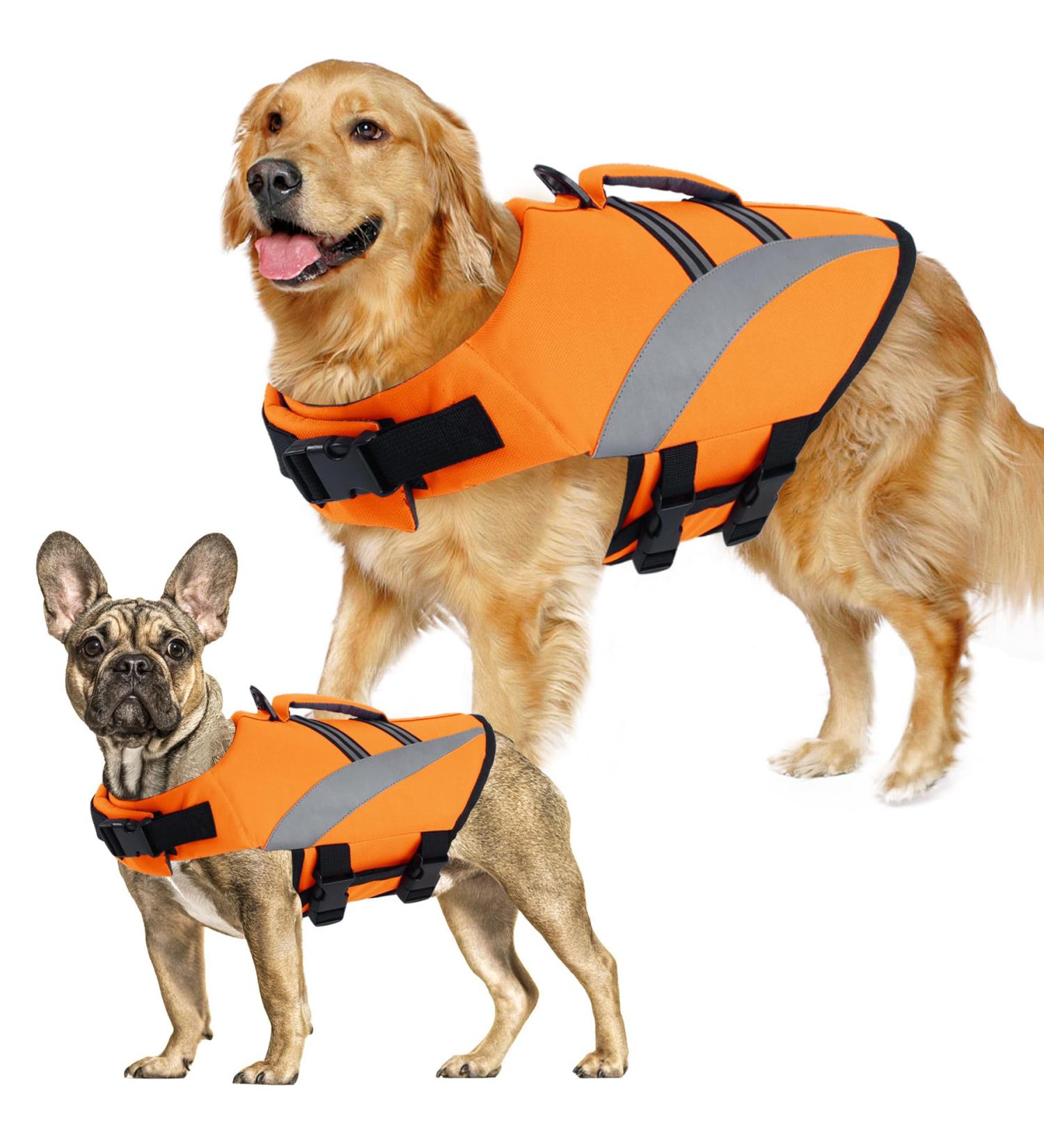 Alagirls XL Orange Dog Rescue Vest - Ripstop Lifeguard Safety Vest for Dogs (Chest 62-84cm) - Buy Online on GoSupps.com