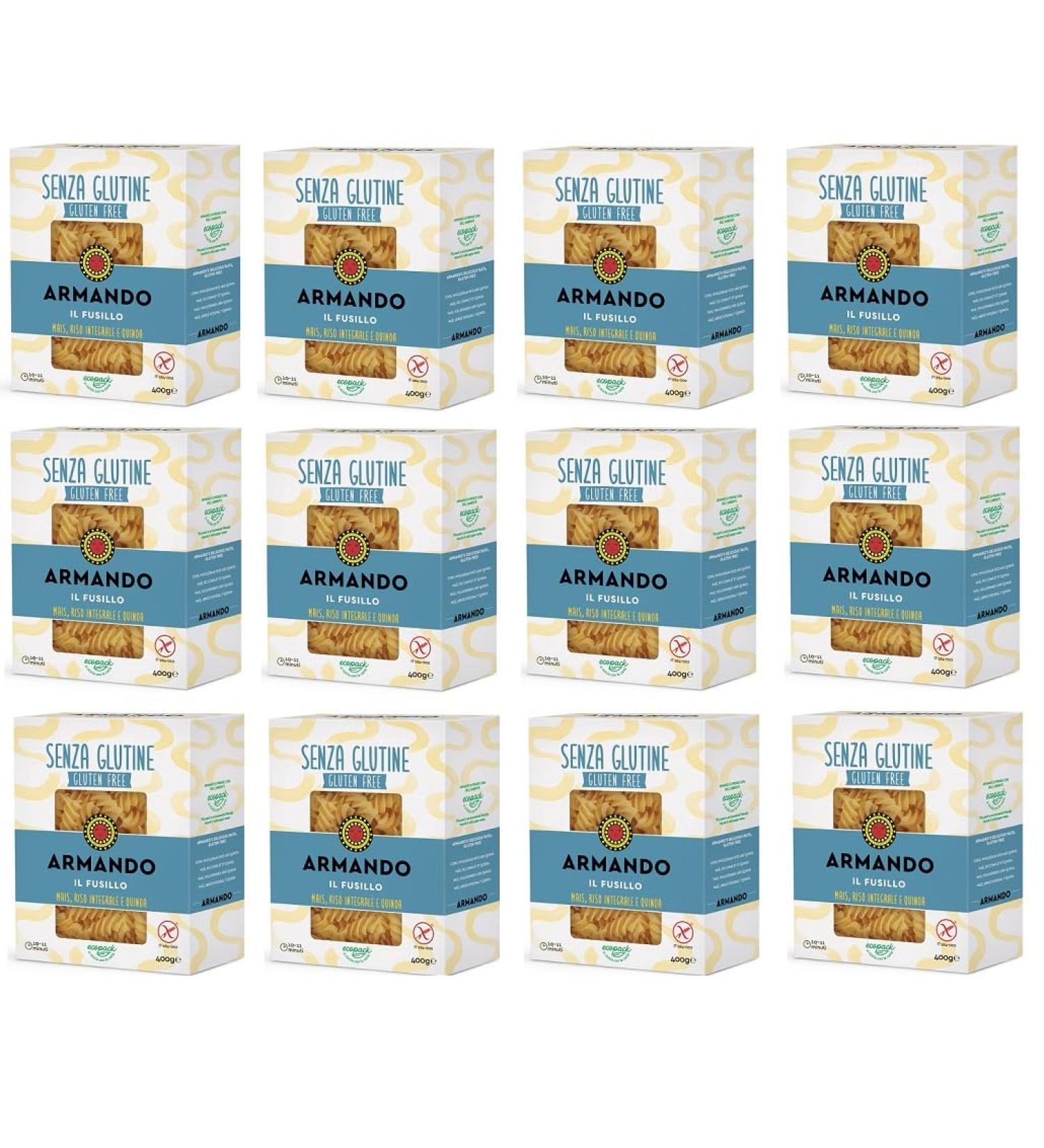 Italian Gourmet E.R. Armando Il Fusillo Gluten Free Multigrain Noodles with Corn Brown Rice and Quinoa + Italian Gourmet Pelati 400g - Buy Online on GoSupps.com