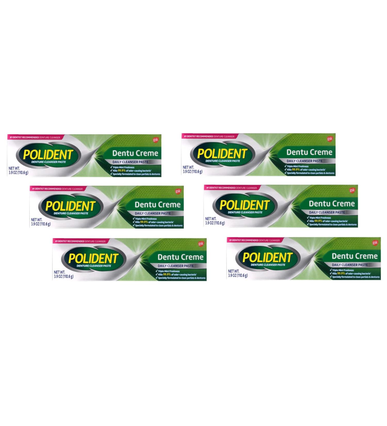 Polident Triple Mint Fresh Denture Cleaning Paste - 3.9 oz | Effective Odor Control & Stain Removal | International Shipping Available - Buy Online on GoSupps.com