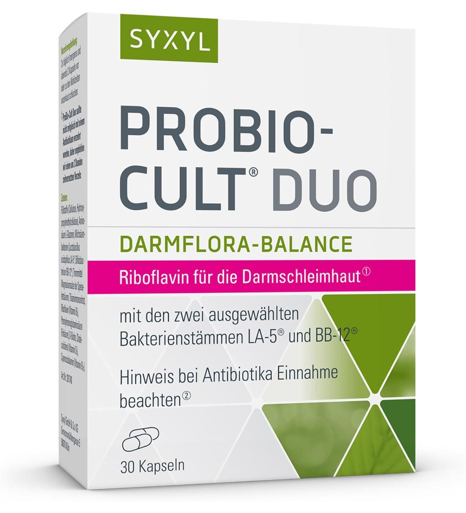Syxyl probio -cult duo - nutritional supplement with riboflavin lactic acid bacteria & micronutrients to support intestinal flora & mucosa - 30 Capsules in Blister Pack - Buy Online on GoSupps.com