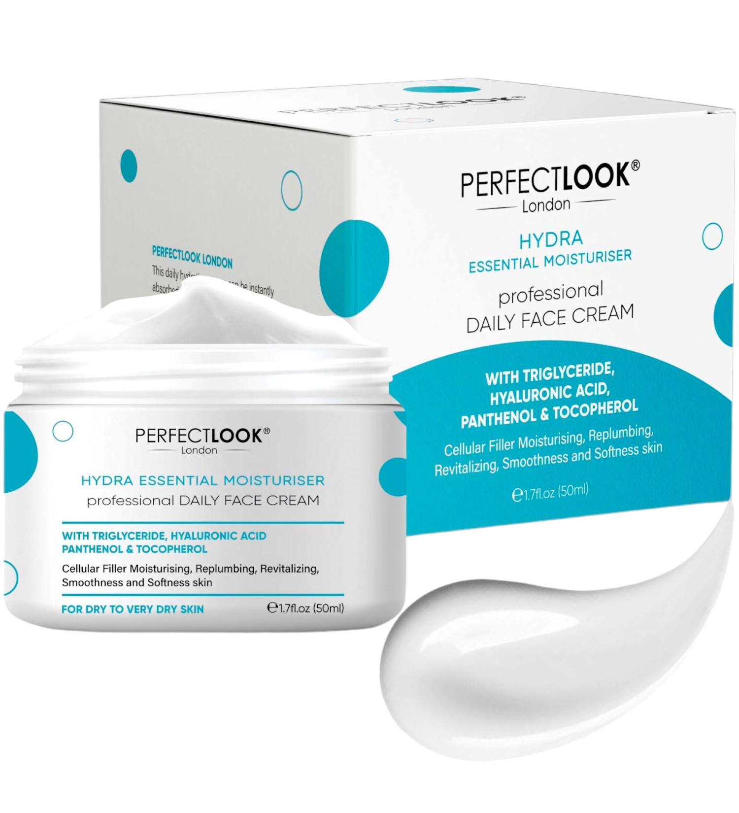 Hyaluronic Acid Moisturiser Face Cream - Hydrating Skincare with Vitamin E & B5 to Instantly Soothe and Replenish the Skin's Moisture Barrier - Intensely Nourishing Day Cream for Women and Men 50ml - Buy Online on GoSupps.com