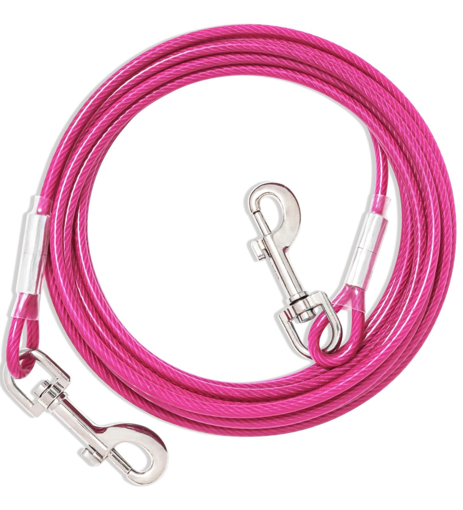 Buy 9m Tie Out Leashes for Dogs - Durable Yard Cables in Rose Red | Ideal for Medium to Large Dogs - Buy Online on GoSupps.com
