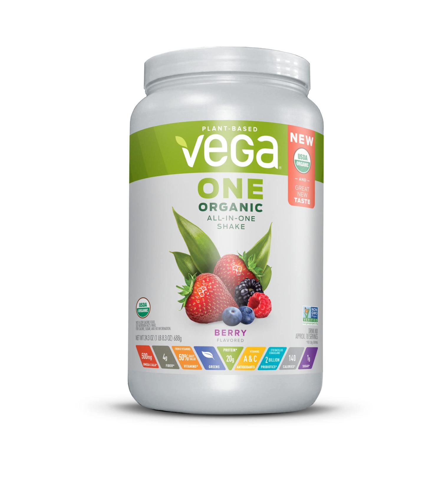 Vega One All-In-One Shake Berry - Nutrient-Dense Protein Powder 1.51 lbs (688 g) - Buy Online on GoSupps.com
