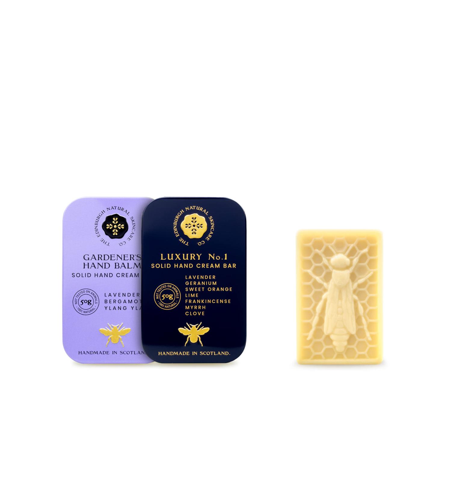 Moisturising Solid Hand Cream Bars | For Dry & Sensitive Hands | Gardeners & Luxury No.1 Scent | Natural Hand Cream | No Sticky Residue | Luxury Gift | Cruelty Free | Edinburgh Skincare Company - Buy Online on GoSupps.com