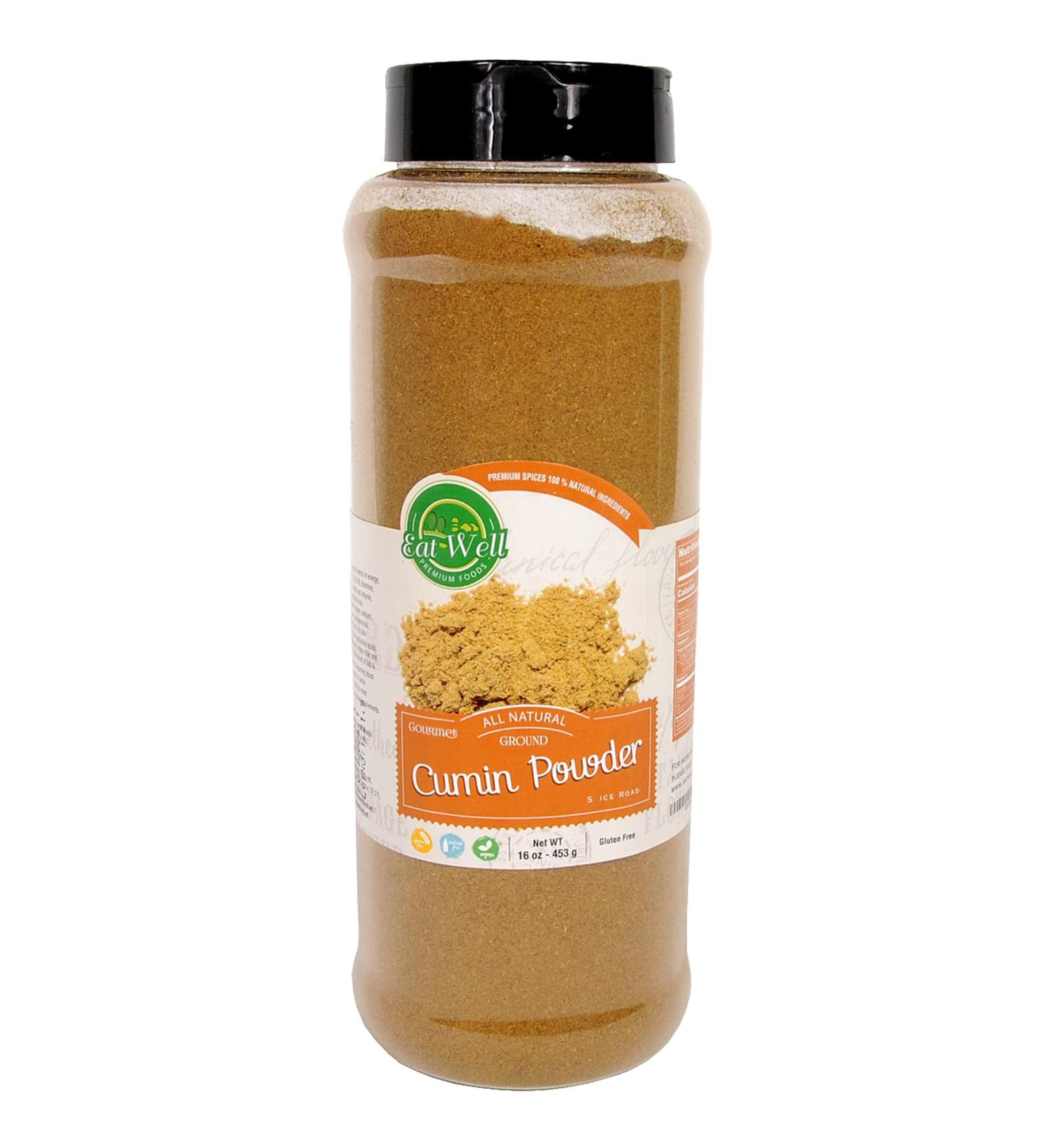 Ground Cumin Powder 16 oz | Gluten-Free Extra Grade Cumin Seasoning | Middle Eastern Spices | Eat Well Premium Foods - Buy Online on GoSupps.com