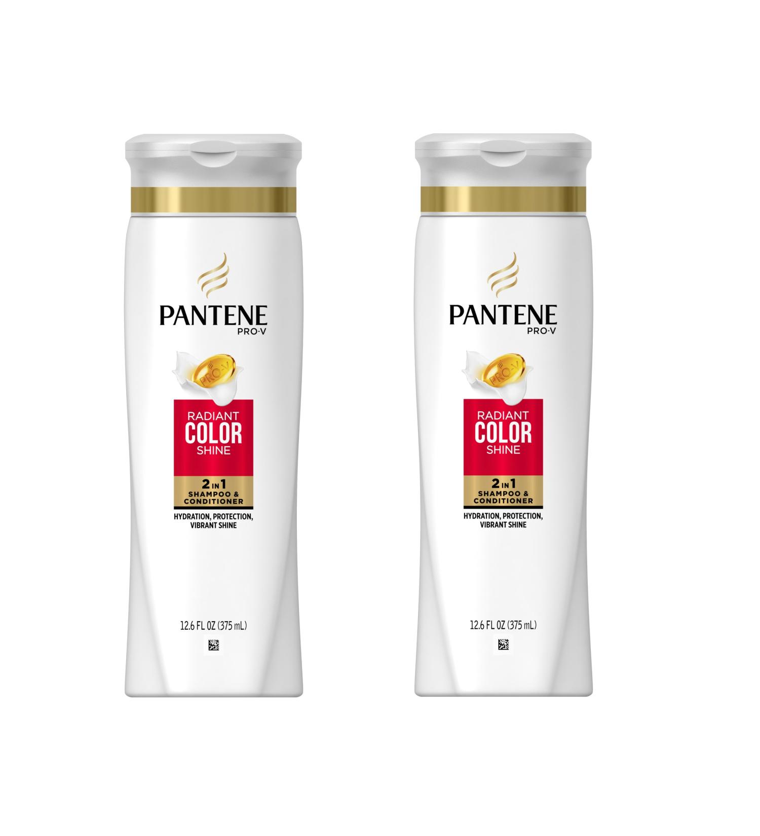 Pantene Radiant Color Shine 2-in-1 Shampoo & Conditioner 12.6 Fl Oz - Pack of 2 - Buy Online on GoSupps.com