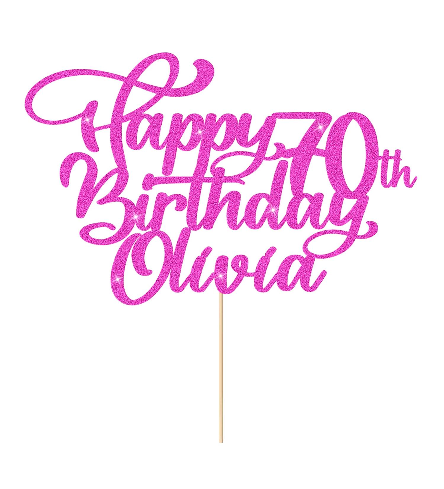 Cake Topper Happy Birthday Cake Topper Personalised Cake Topper Birthday Cake Decoration Customised Any Name Age 1st 10th 16th 18th 20th 21st 30th 40th 50th 60th 70th 80th(Pink) - Buy Online on GoSupps.com
