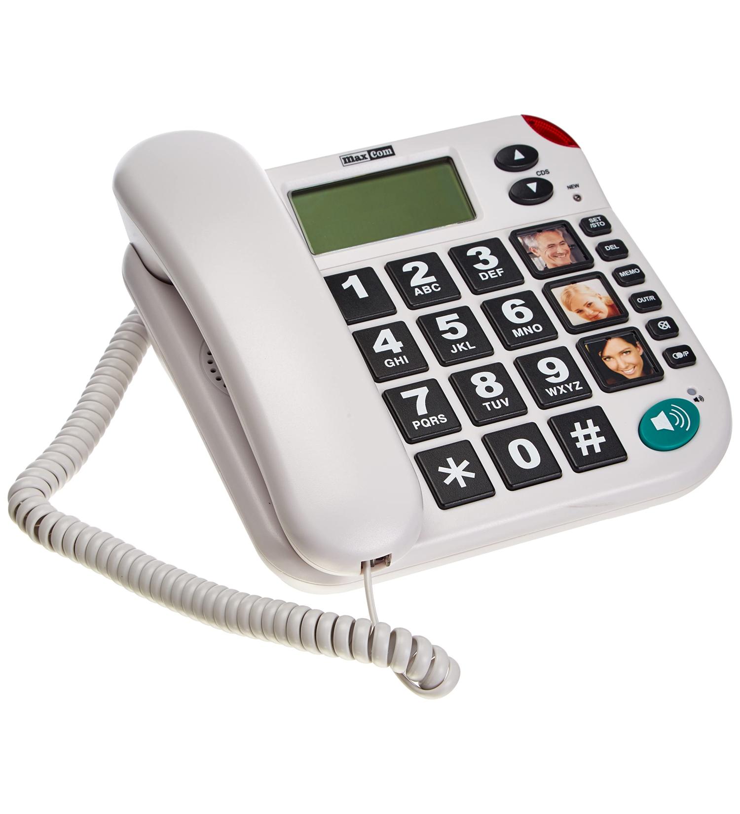 Maxcom KXT480BB UK Big Button Corded Phone with LCD Display and Photo Memory Buttons - White - Buy Online on GoSupps.com