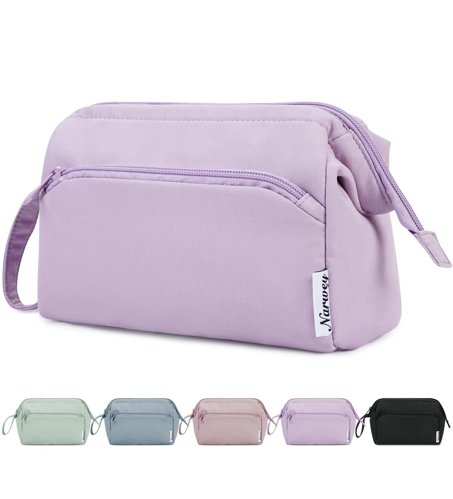 Narwey Large Purple Makeup Bag Travel Toiletry Organizer for Women - Buy Online on GoSupps.com
