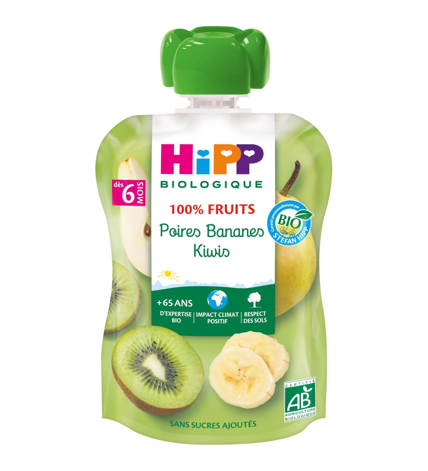HiPP Organic Bottle Pears, Bananas Kiwis 90 g from 6 Months