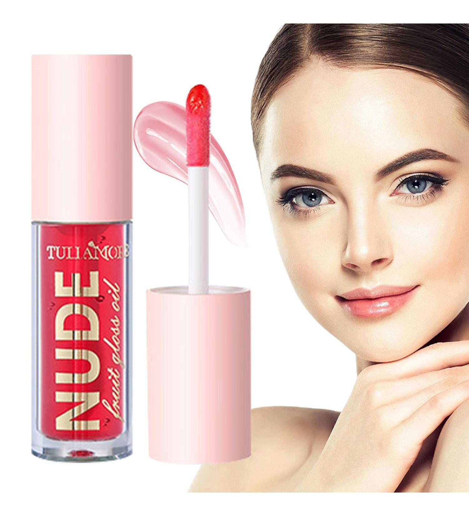  PUCHEN Moisturizing Lip Oil | Fruit Flavored Lip Gloss Moisturizing Oil for Dry Lips Lipstick for Women Gloss Stick for a Natural and Healthy Look - Buy Online on GoSupps.com