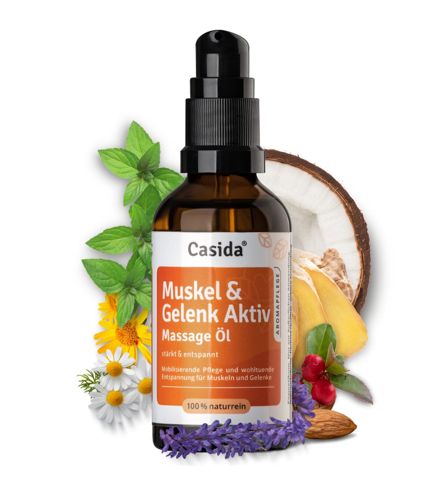 Casida Muscle & Joint Active Massage Oil - 100% Natural Relief for Muscle Joint & Back Pain - 50 ml - Buy Online on GoSupps.com