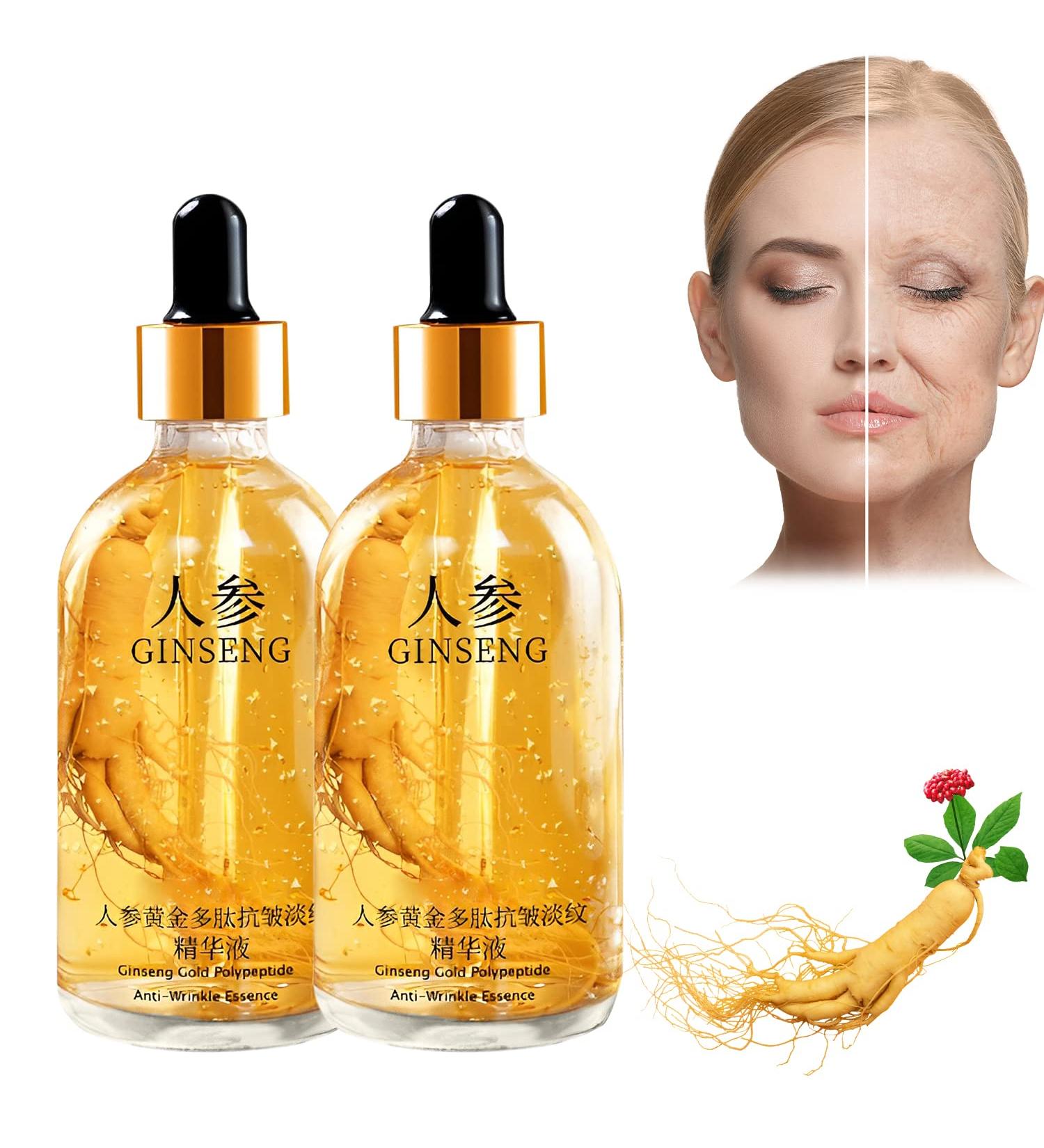 Ginseng Polypeptide Anti-Ageing Essence Oil - Set of 2 for Tightening Sagging Skin and Reducing Fine Lines - Buy Online on GoSupps.com