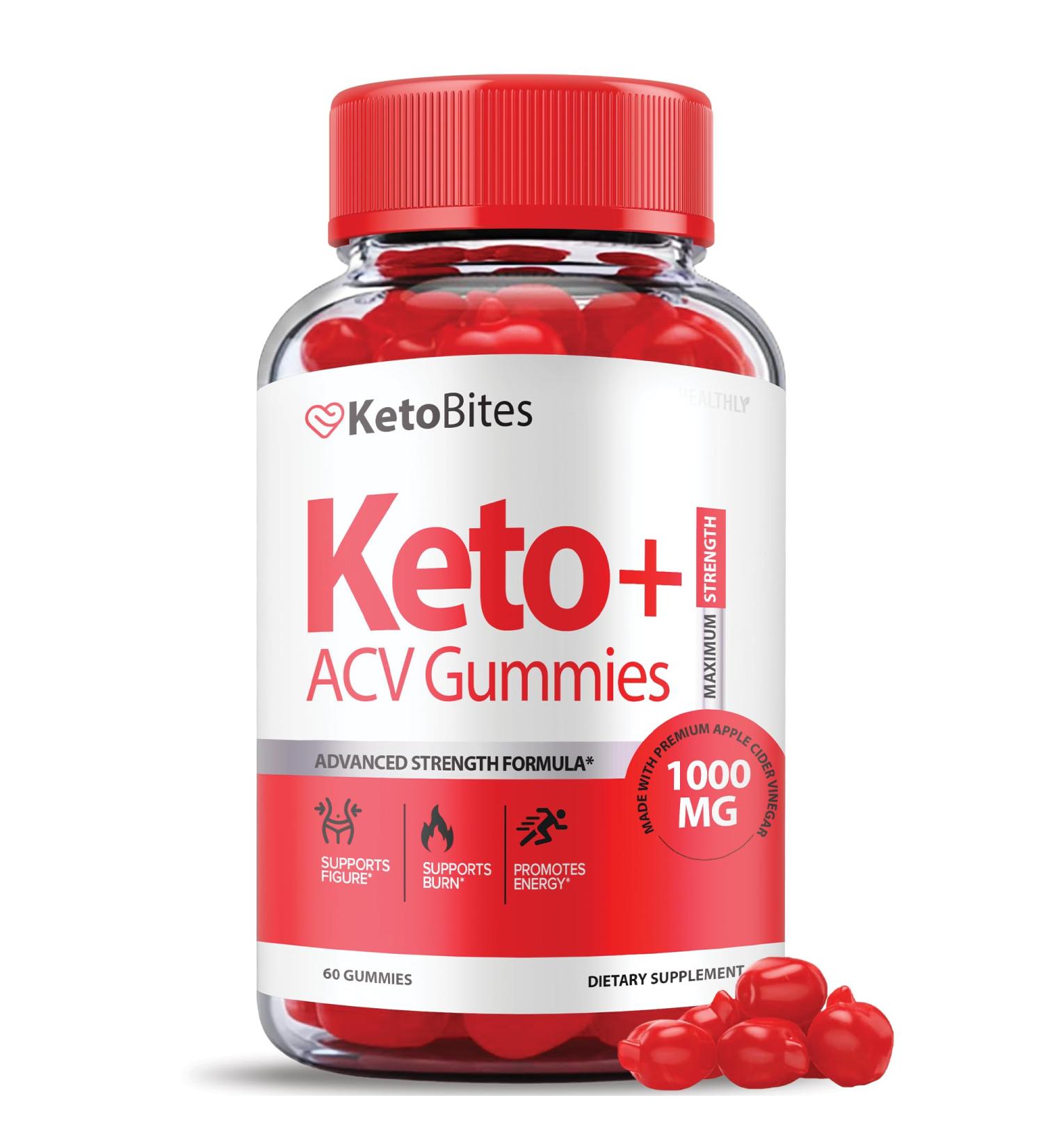 Keto Bites ACV Gummies 1000mg Apple Cider Vinegar | Weight Loss & Shark Tank Approved | 60 Keto Bites Gummies - Buy Online on GoSupps.com