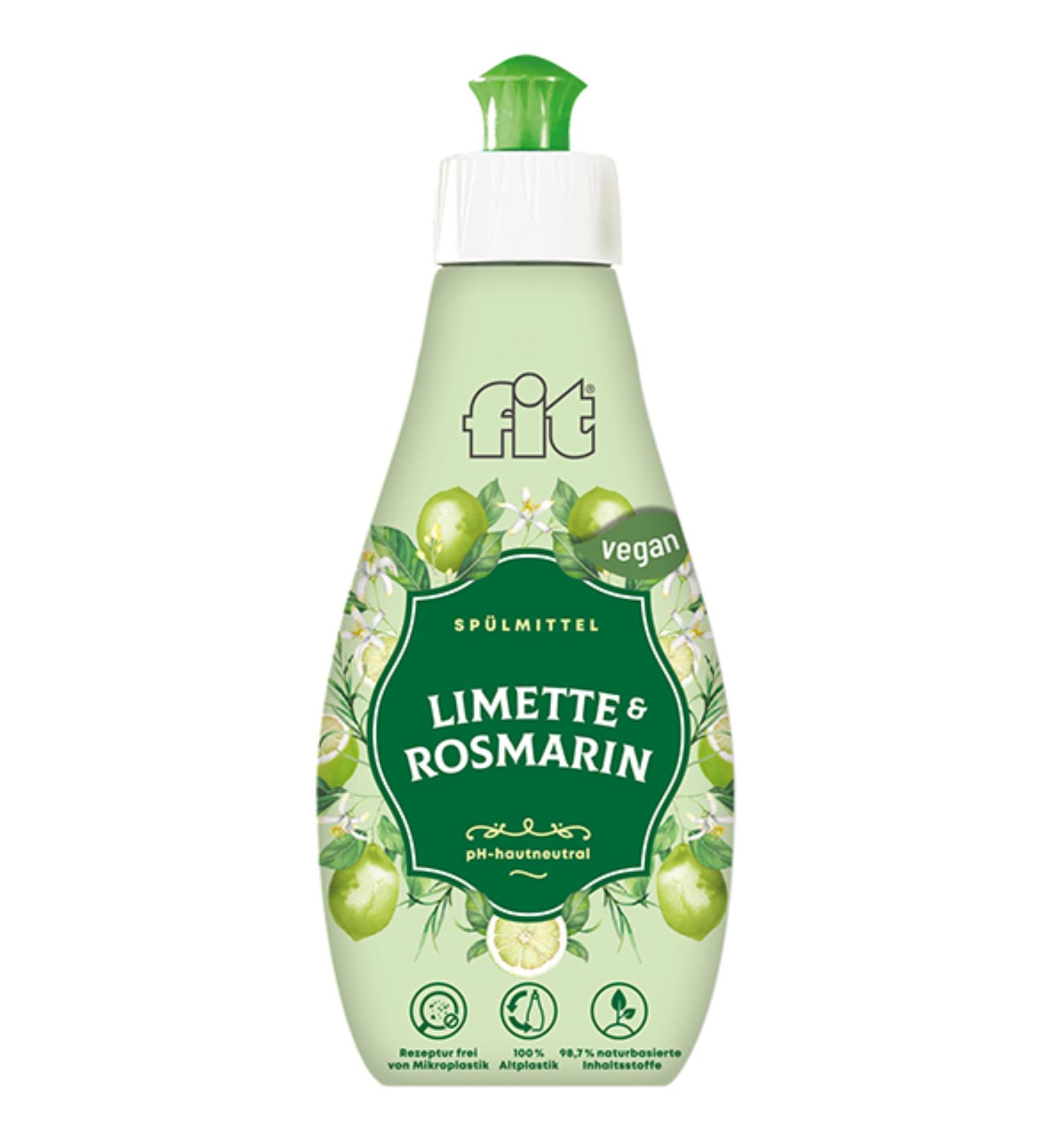 Fit Detergent Spice Edition 400ml - Vegan & Biodegradable Dishwashing Liquid with Lime & Rosemary - Eco-Friendly Cleaning - Buy Online on GoSupps.com