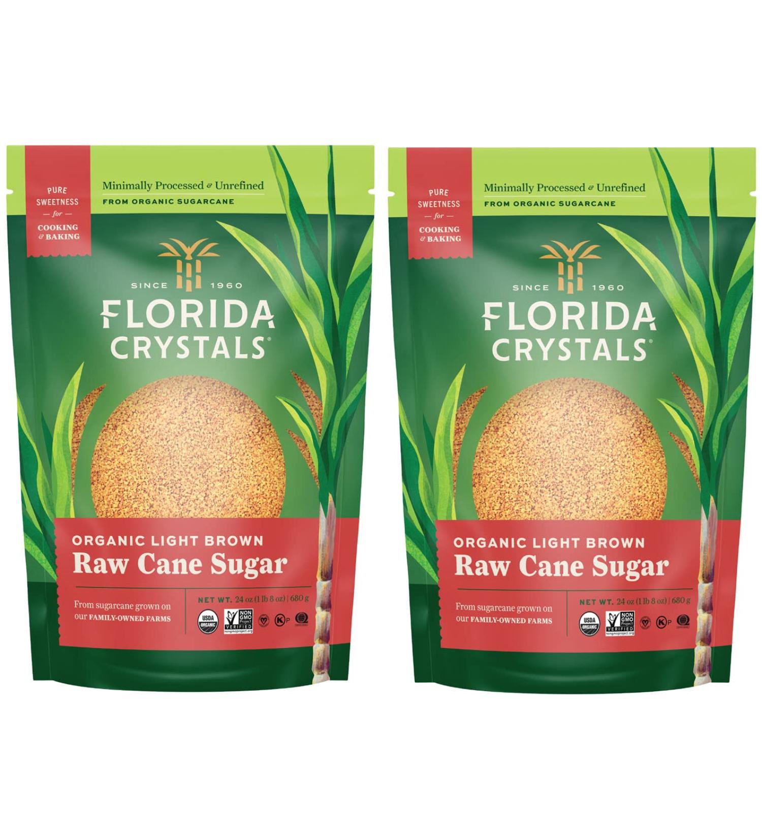 Florida Crystals Organic Light Brown Raw Cane Sugar - 3 LB E-commerce Pack - Buy Online on GoSupps.com