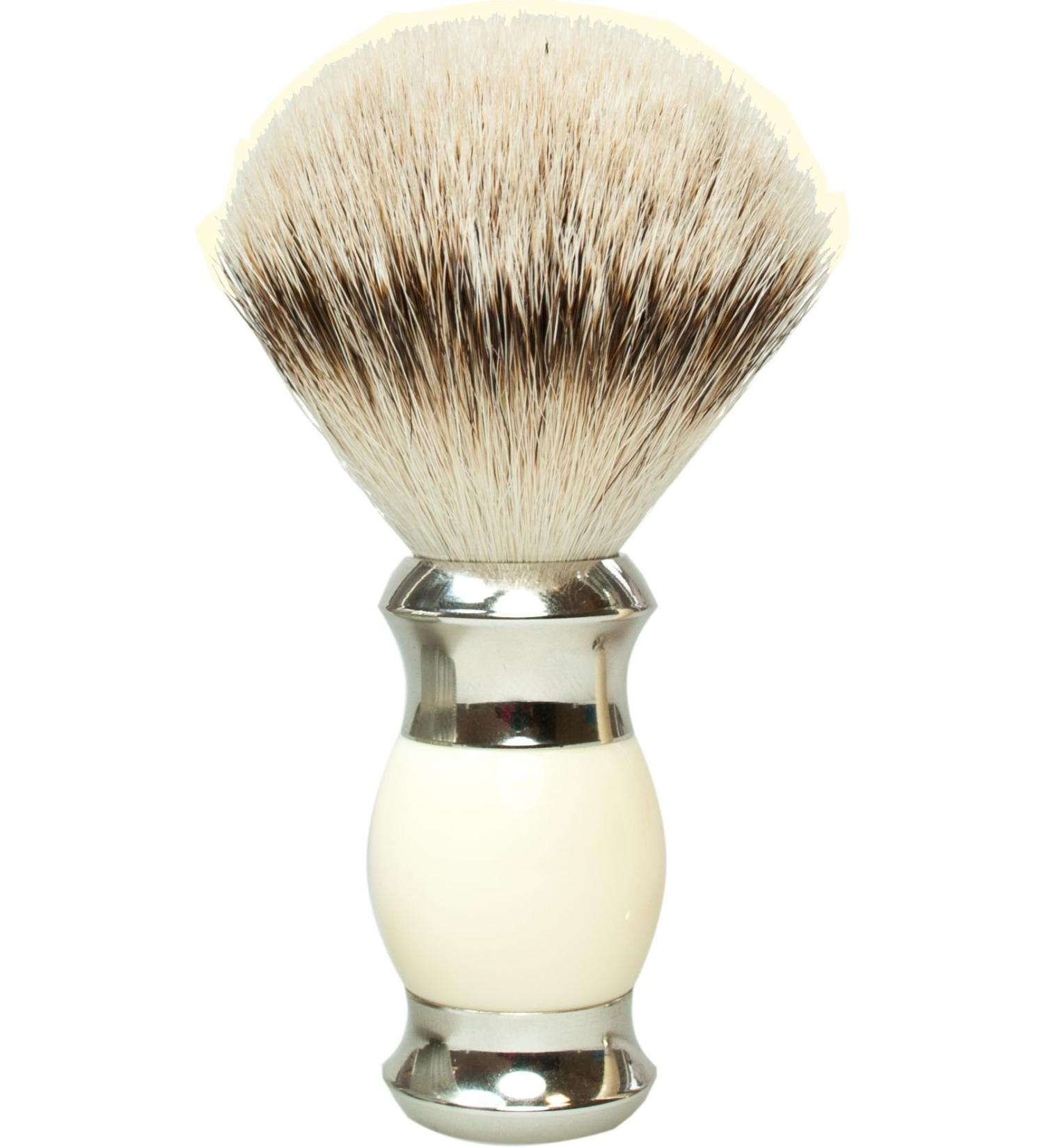 Gold roofing - shaving brush white silver
