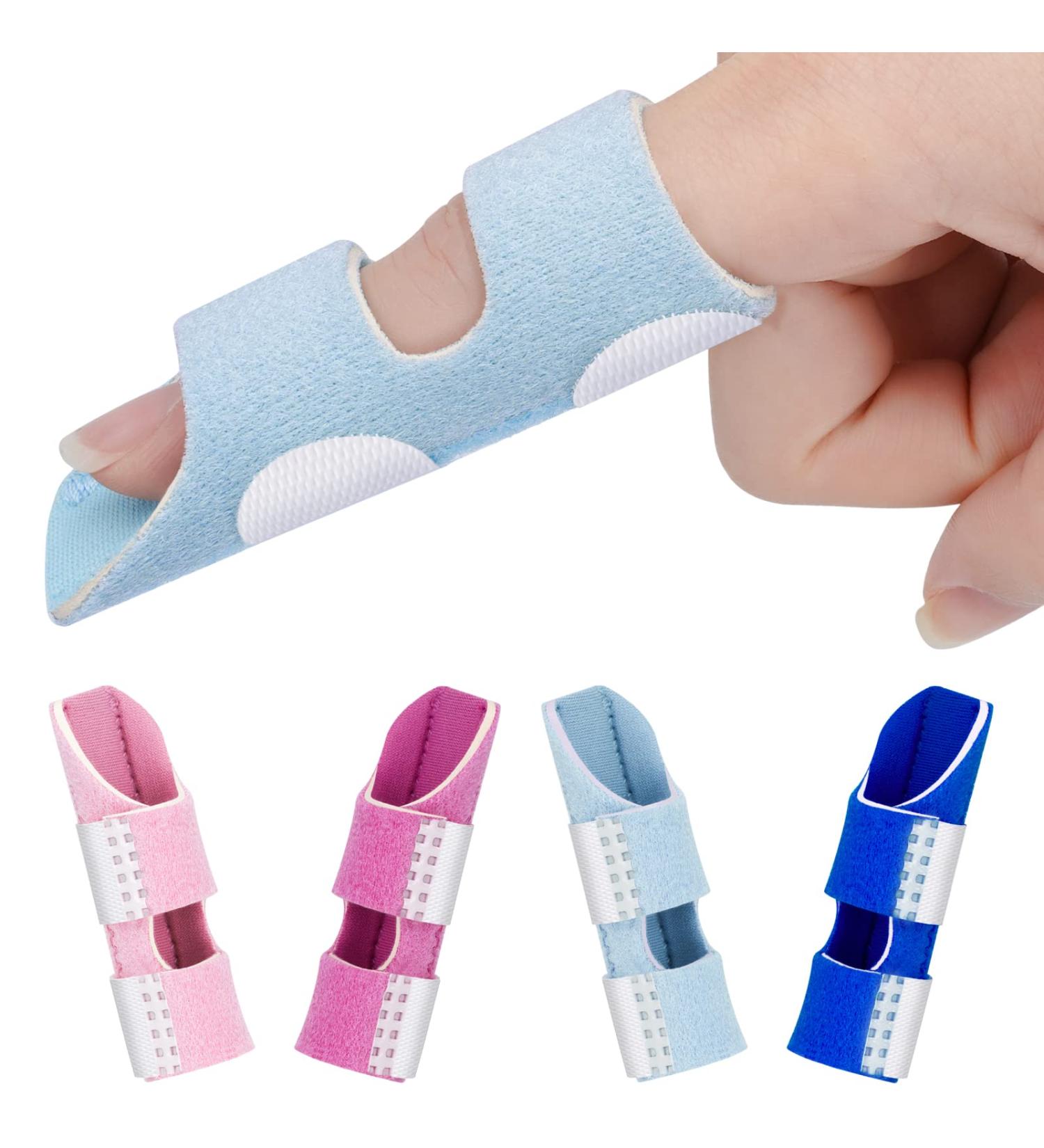 Leezmark Finger Splints - Arthritis Finger Straightener Brace for Broken, Middle, Pinky, Thumb, Ring, and Trigger Finger - Set of 4 (4 Colors) - Buy Online on GoSupps.com