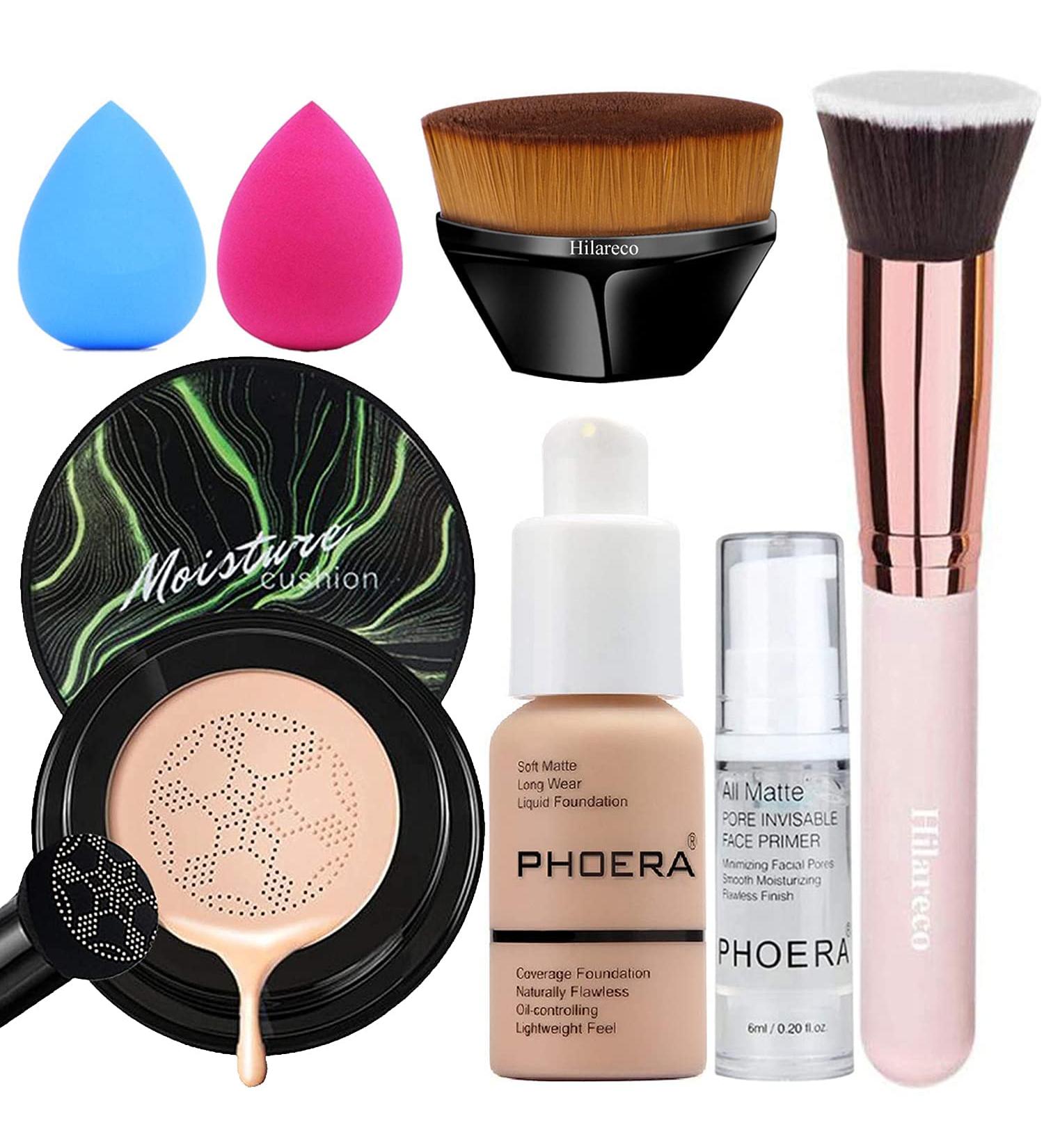 Mushroom Head Air Cushion CC Cream & Phoera Makeup Set - Foundation Primer Brushes & Sponges for Flawless Skin | International Shipping Available - Buy Online on GoSupps.com