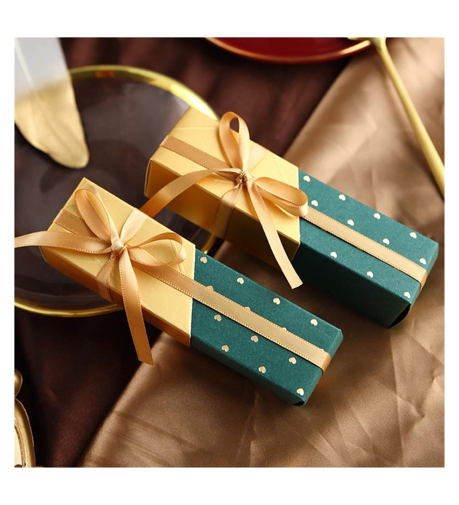 Candy Box 10PCS Chocolate Box Gift Wedding Candy Lipstick Shape Rectangular Gift Hot Stamping Packaging Box For Girls' Day Partyes (Color : Pink) (Size : Green) - Buy Online on GoSupps.com