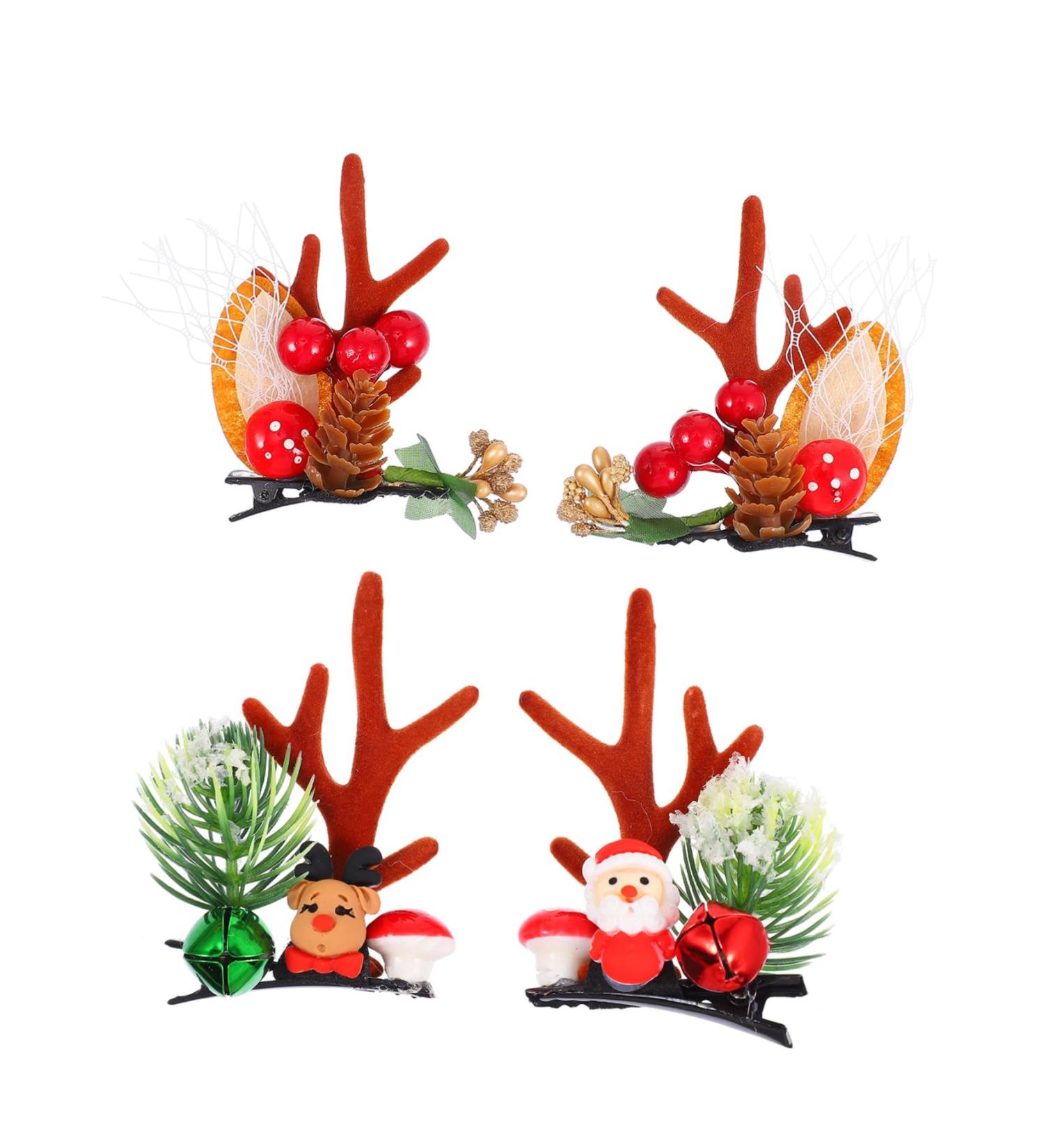 POPETPOP 2 Pairs Christmas Hair Clips Toddler Clips for Girls Hair Women's Hair Clips Hair Clips for Kids Christmas Reindeer Antlers Headband Deer Horns Hair Holder Hair Decoration Clothing - Buy Online on GoSupps.com