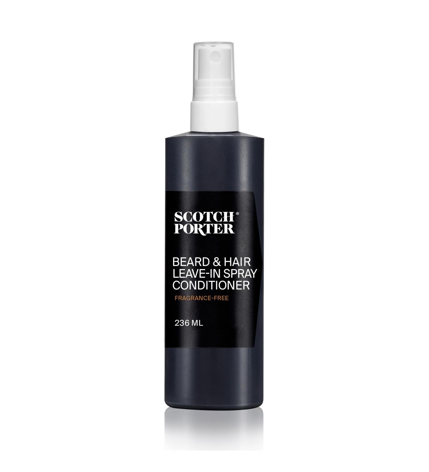 Scotch Porter Leave-in Conditioner Spray for Men | Daily Hydration Leave-In Beard & Hair Conditioner Spray | Coconut Avocado & More | 8oz Bottle with Pump Spray