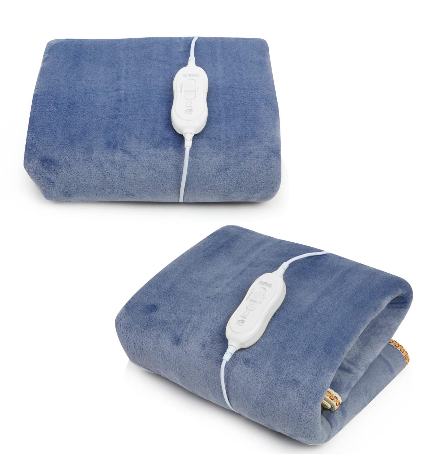 SXCDD Dark Blue Heating Blanket | 2 Temperature Levels | Fluffy Flannel Bed & Ceiling Heating | 185x85cm Safety Blanket for International Shipping - Buy Online on GoSupps.com