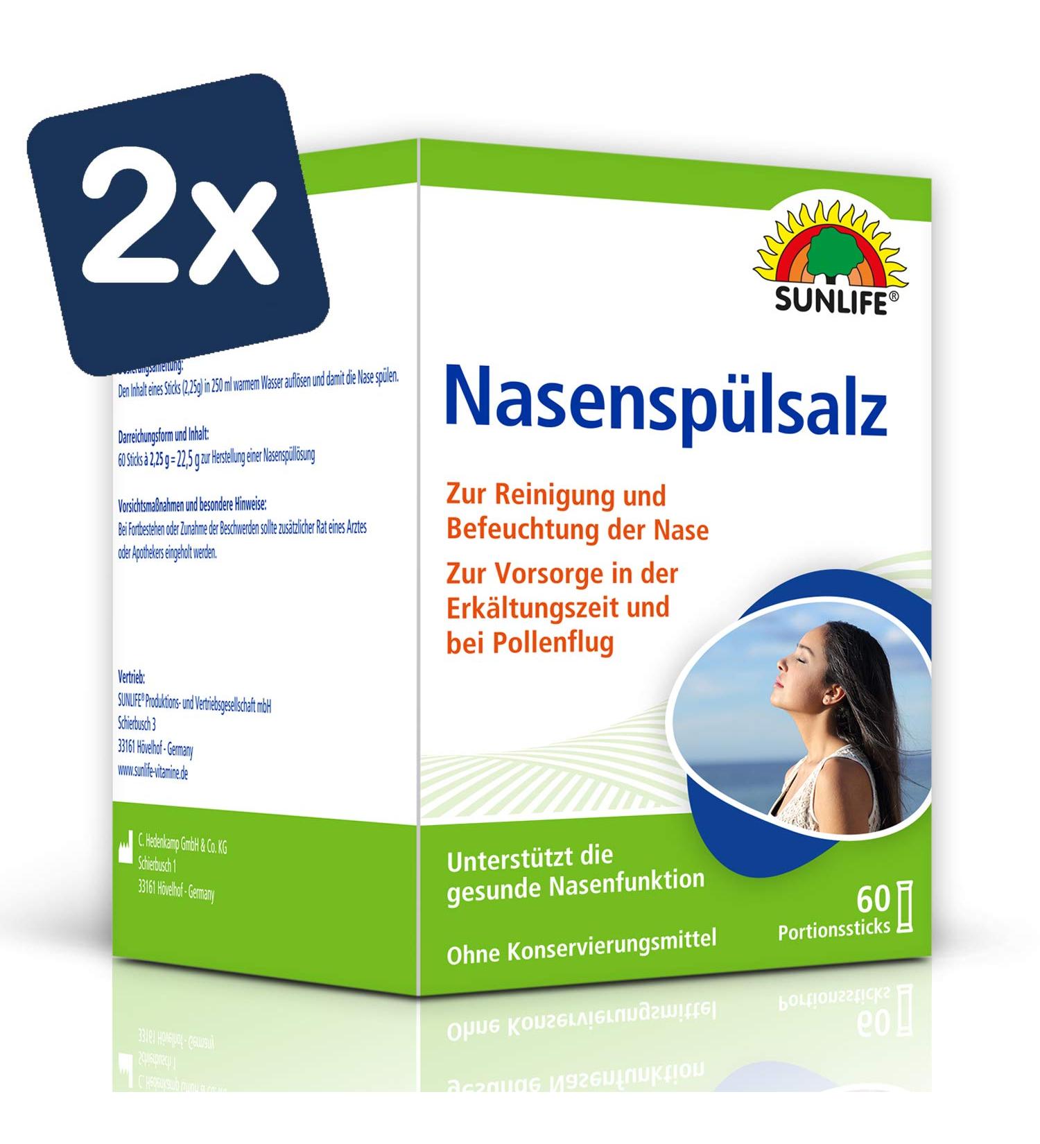 Buy SUNLIFE Nasal Rinse Salt - 120 Sticks for Blocked Nose Relief | International Shipping Available - Buy Online on GoSupps.com