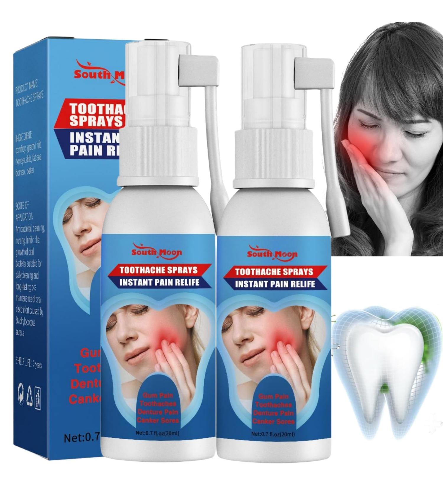 2pcs Oral Care Spray Toothache Relieving Spray Instant Teeth Treatment Relief Toothache Sprays Toothache Pain Relief for Adult Freshen Breath and Improve Oral Health Gum Disease Treatment Mouth Spray - Buy Online on GoSupps.com