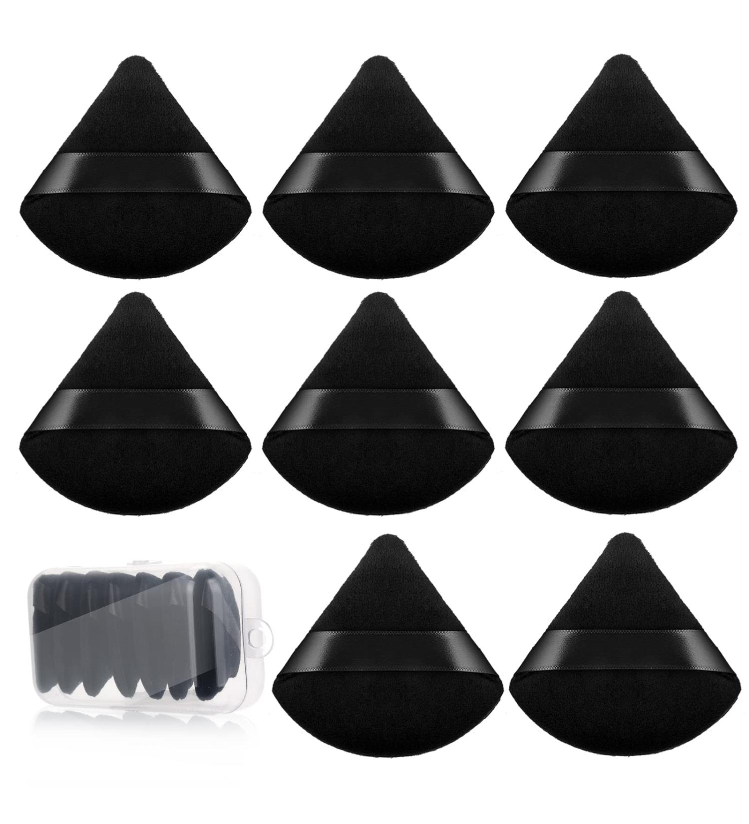 Buy WLLHYF 8Pcs Triangle Powder Puffs - Washable & Reusable Velour Cotton Makeup Sponge for Face & Under Eyes - Perfect Loose Powder Tool (Black) - International Shipping Available - Buy Online on GoSupps.com