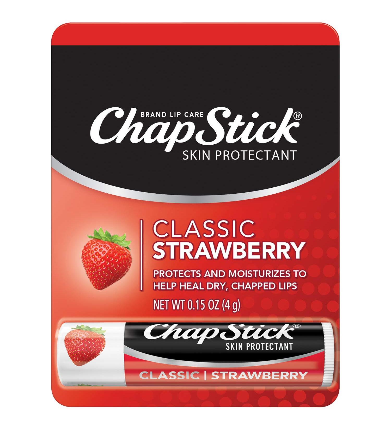 ChapStick Classic Strawberry Flavor 0.15 oz - Pack of 4 | Moisturizing Lip Balm - Buy Online on GoSupps.com