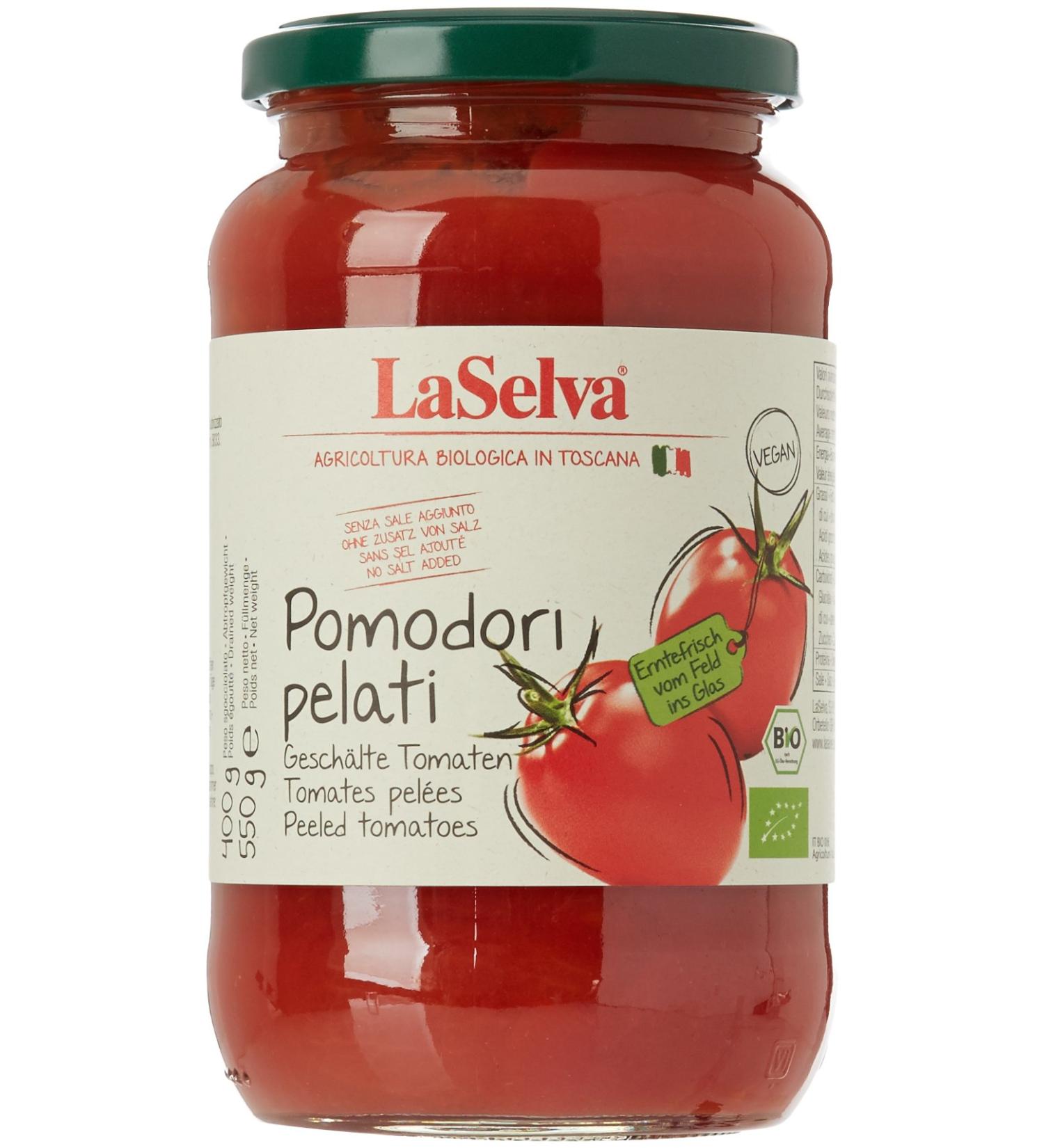 LaSelva Peeled Tomatoes Pomodori Pelati Organic 550g - Buy Online on GoSupps.com
