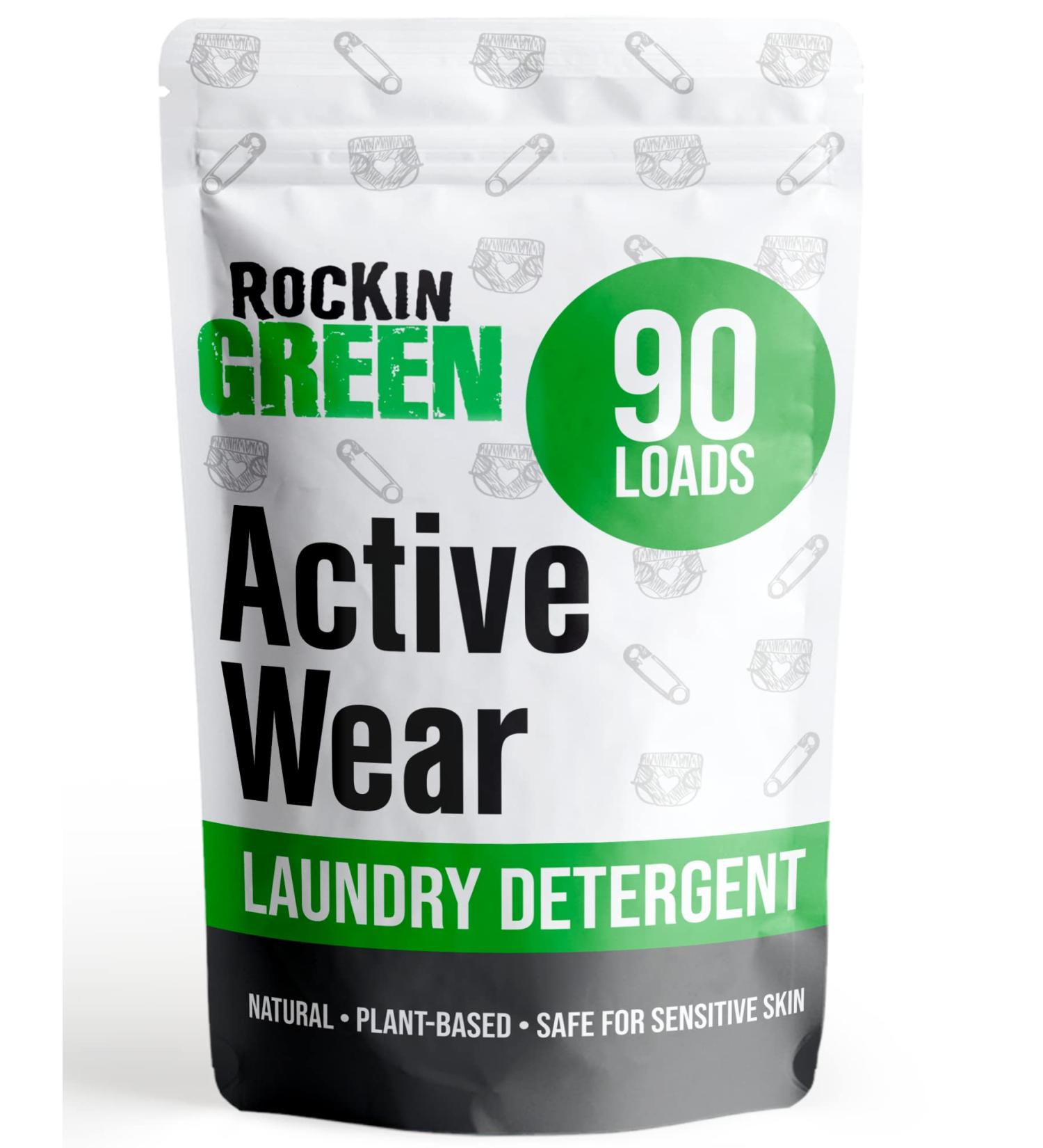Rockin' Green 45oz Active Wear Detergent - All Natural Laundry Powder - Vegan and Biodegradable - Odor Fighter - Sensitive Skin Safe - Buy Online on GoSupps.com