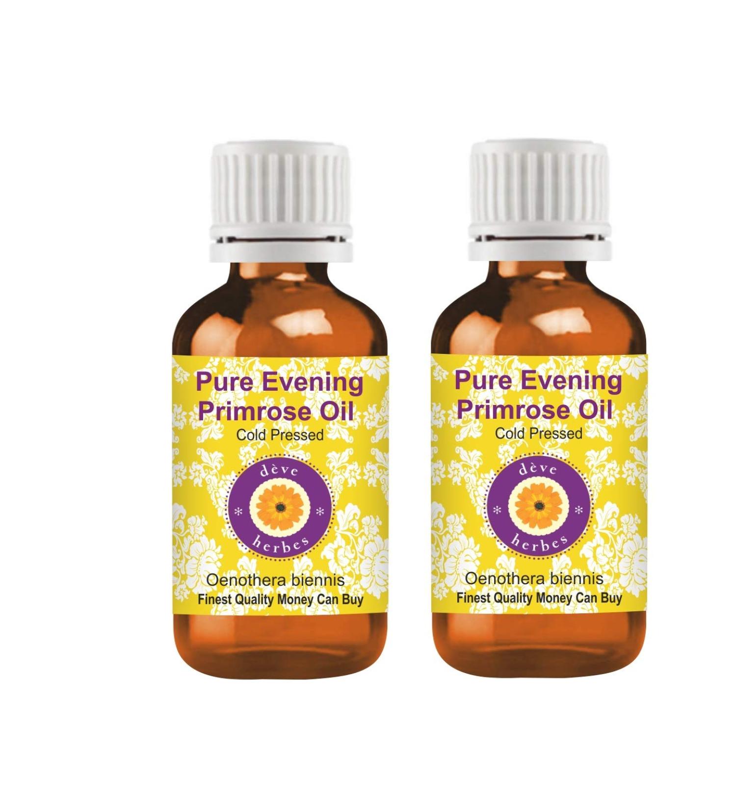 DEve Herbes Pure Evening Primrose Oil - Cold-Pressed Therapeutic Quality - Pack of 2 x 100ml (6.76 oz) - Natural Wellness - Buy Online on GoSupps.com