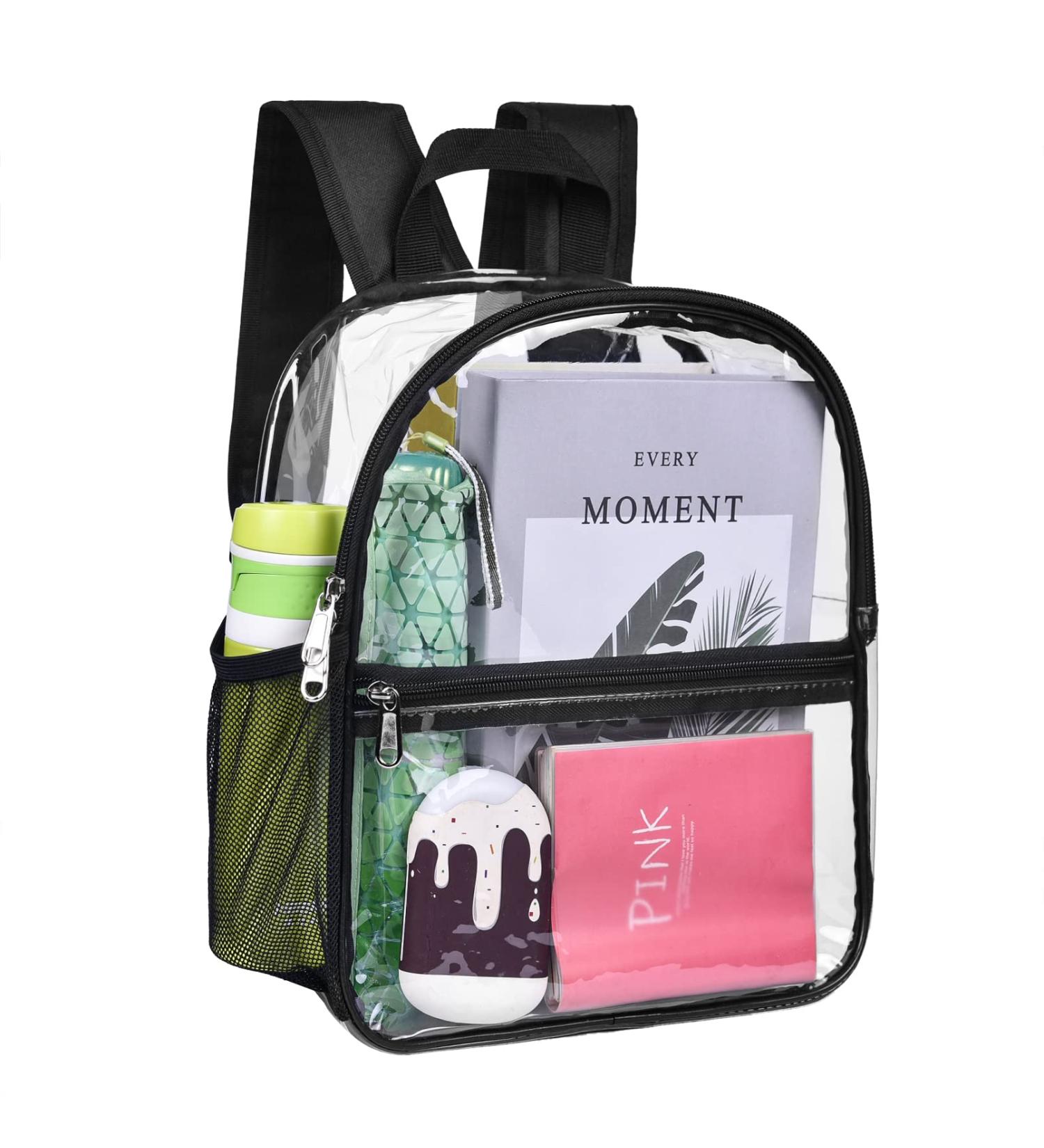 Oraben Clear Stadium Approved Small Transparent Backpack - Black for Sports Events & Concerts - Buy Online on GoSupps.com