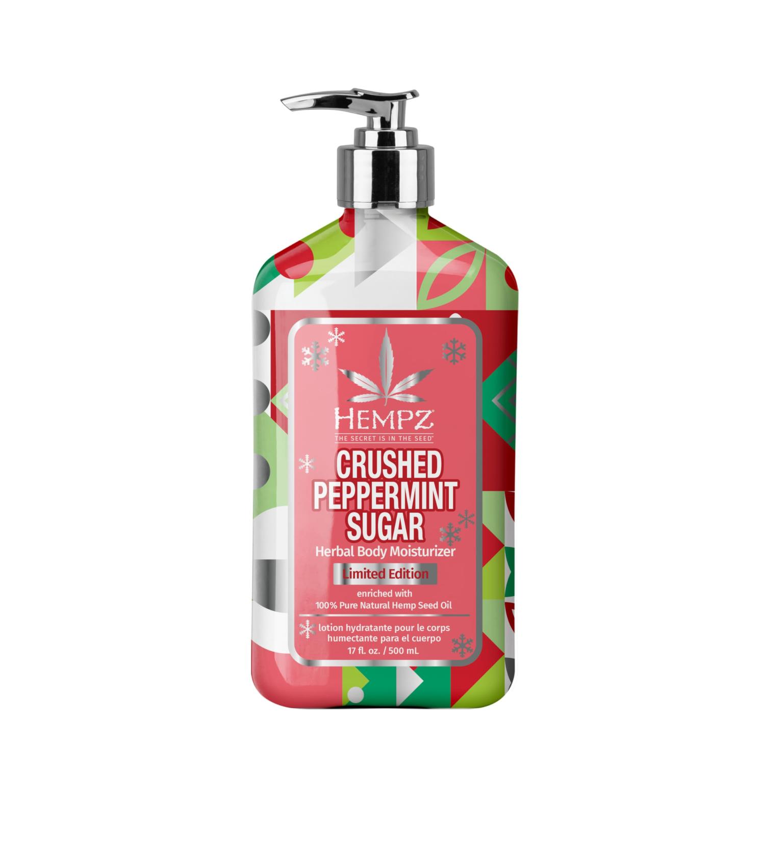 Hempz Crushed Peppermint Sugar Body Lotion - 17 oz Moisturizer for Men & Women | Perfect Holiday Gift | International Shipping Available - Buy Online on GoSupps.com