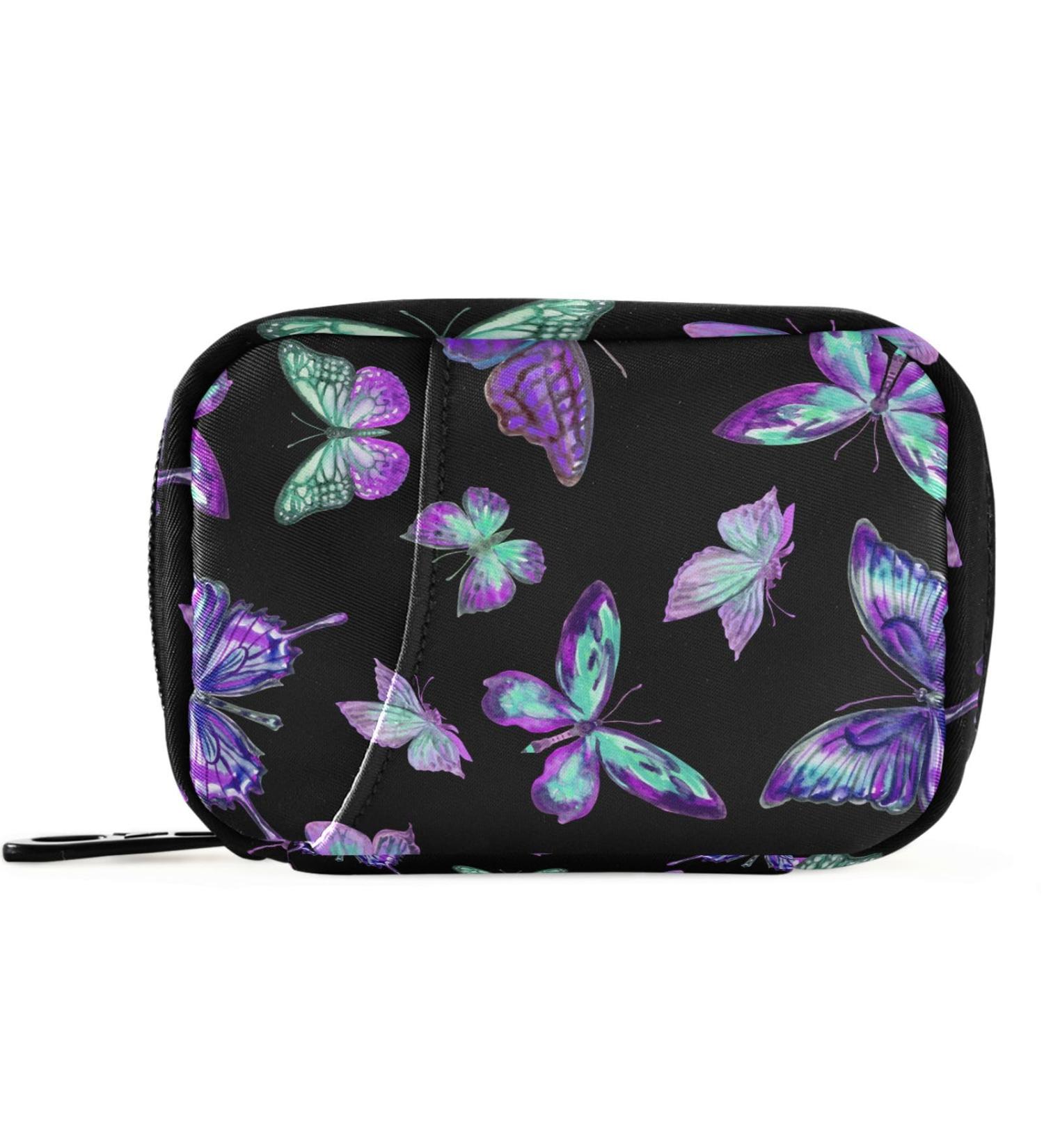 Pfrewn 7-Day Pill Organizer Case - Purple Butterflies Travel Pill Box with Zipper | Portable Weekly Vitamin & Medicine Holder Bag - Buy Online on GoSupps.com