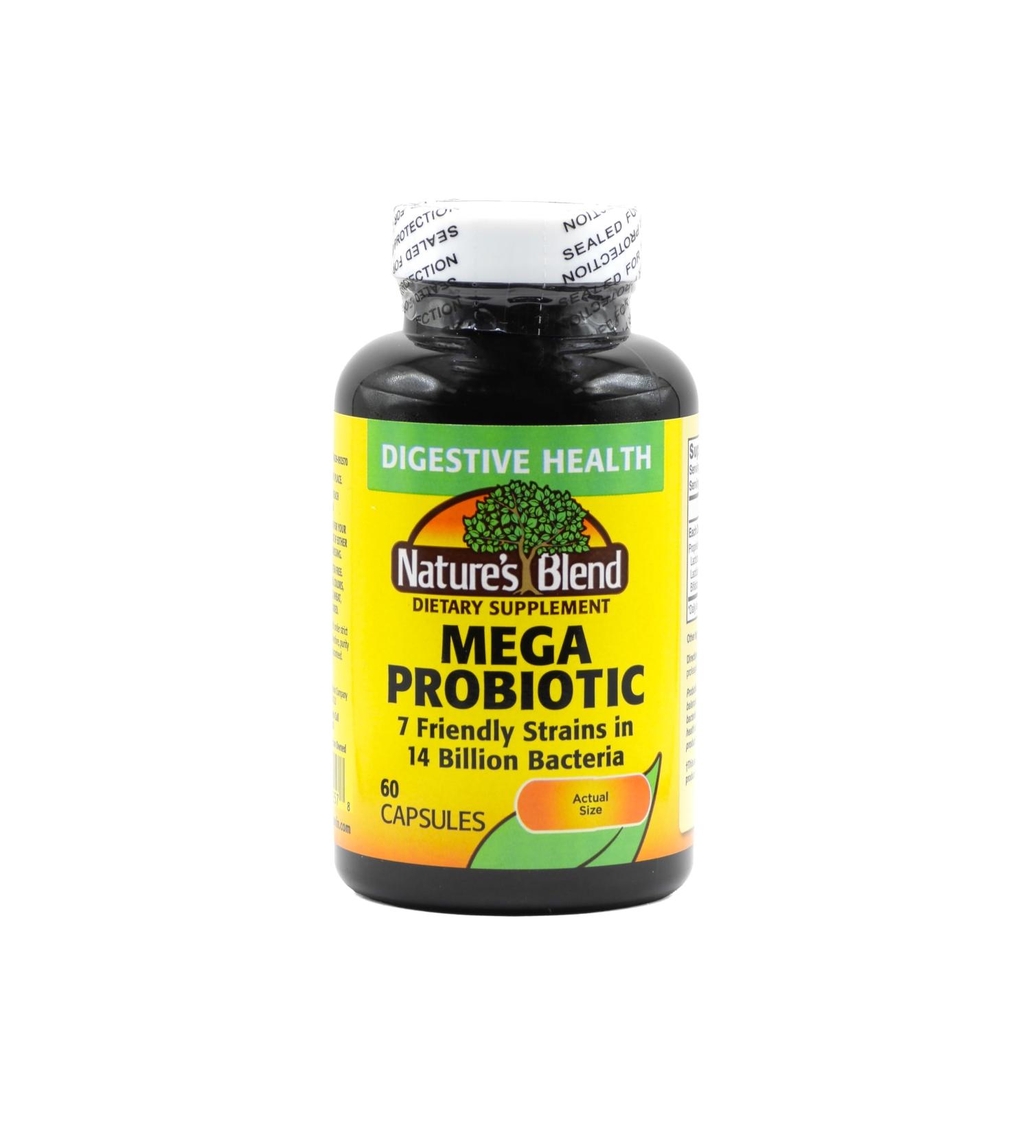 Natures Blend Mega Probiotic Capsules 60 Count Per Bottle