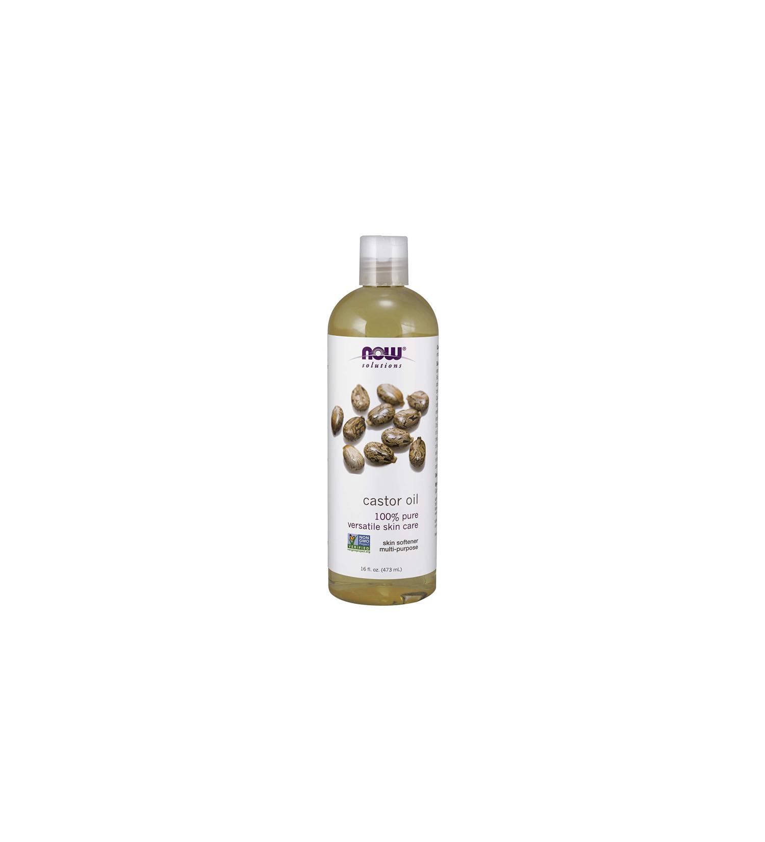 NOW Solutions Castor Oil 100% Pure - 16 oz | Premium Natural Moisturizer for Hair & Skin - Buy Online on GoSupps.com