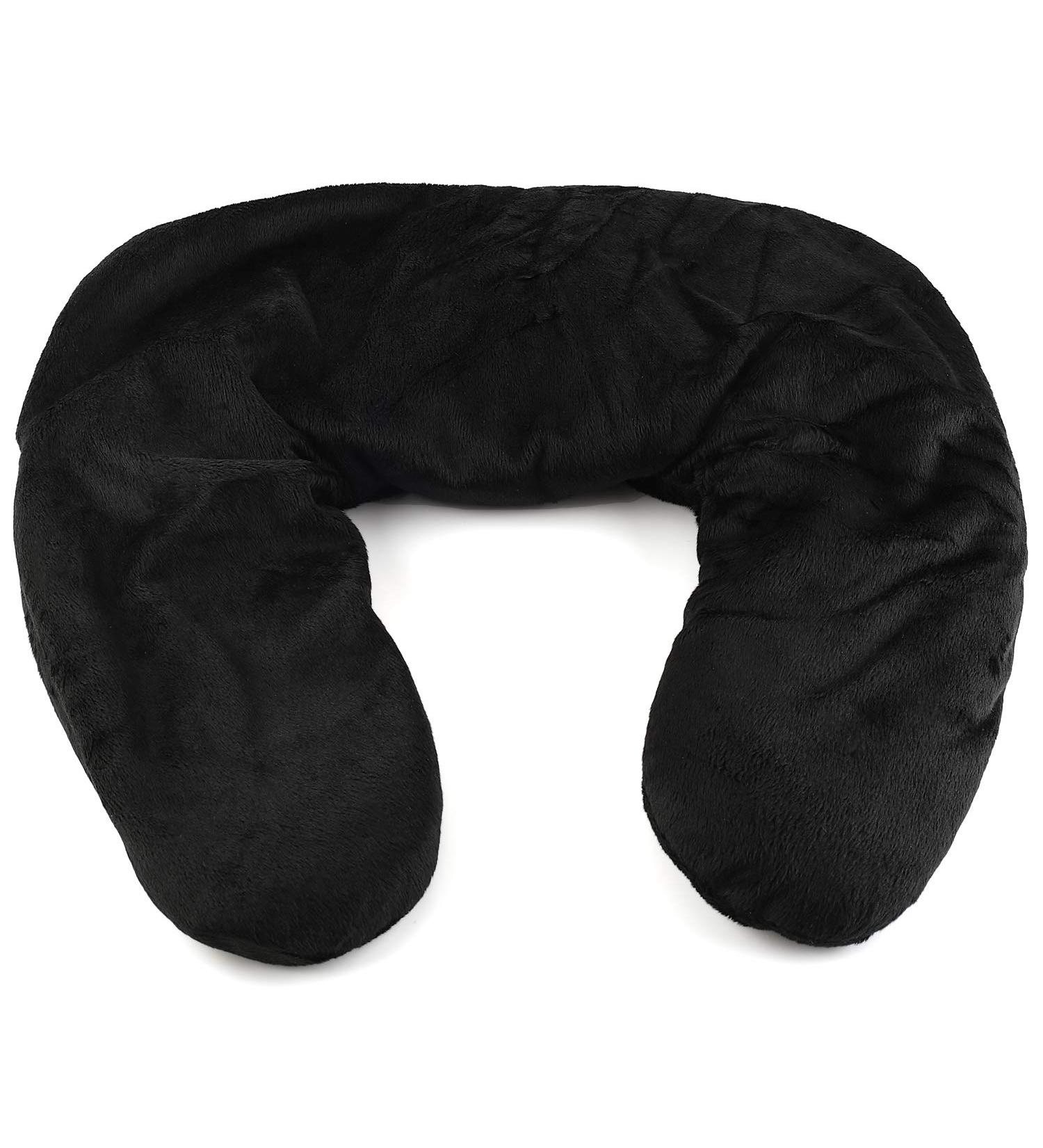 FOMI Weighted Lavender Scented Hot Shoulder and Neck Wrap for Pain Relief | Microwavable Contour Pad with Natural Clay Bead Filling | Soft Washable Cover | Black - Buy Online on GoSupps.com