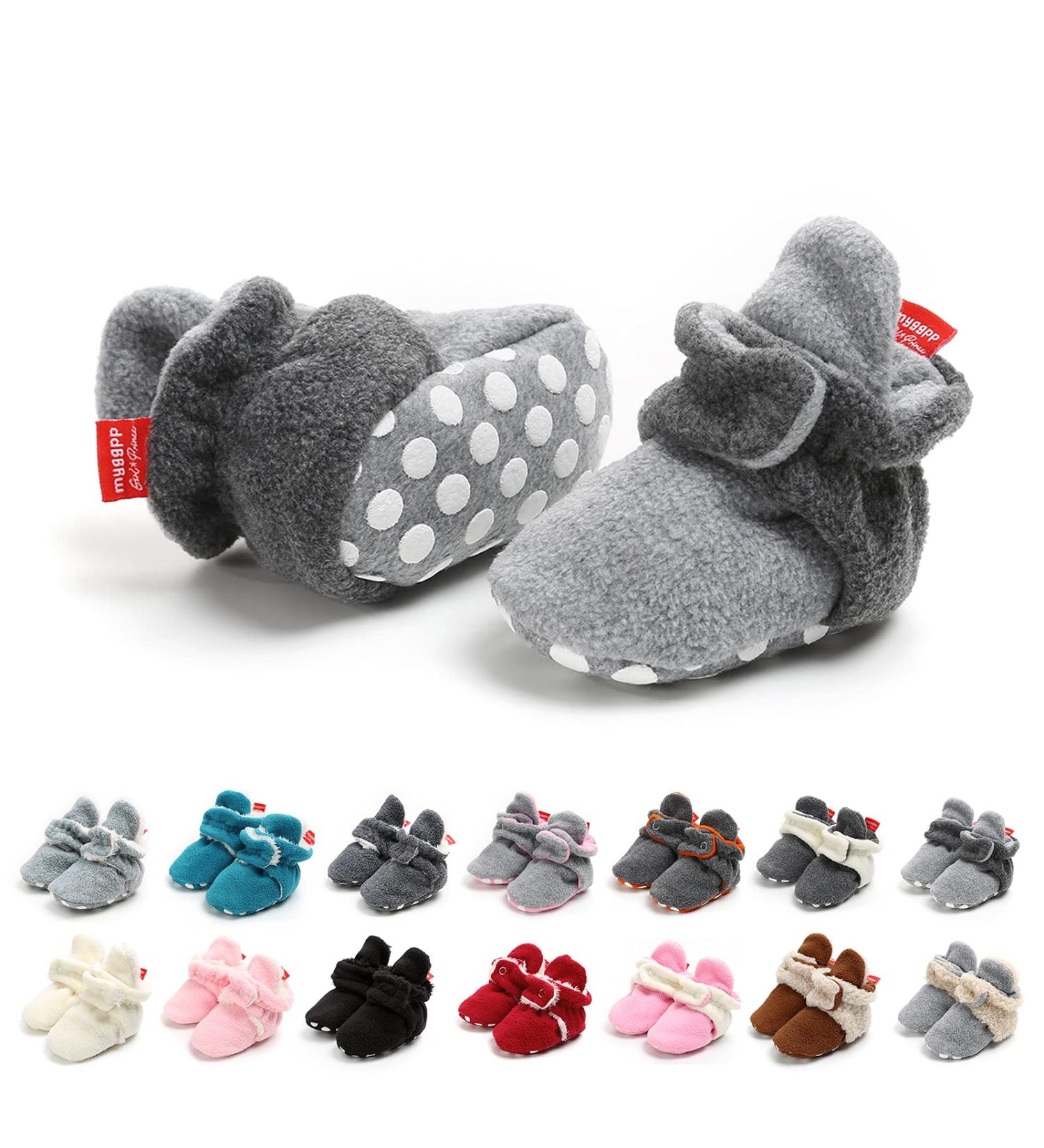 EDOTON Unisex Newborn Winter Boots - Non-Slip Soft Stay On Bootie Sock 6-12 Months - Gray - Buy Online on GoSupps.com