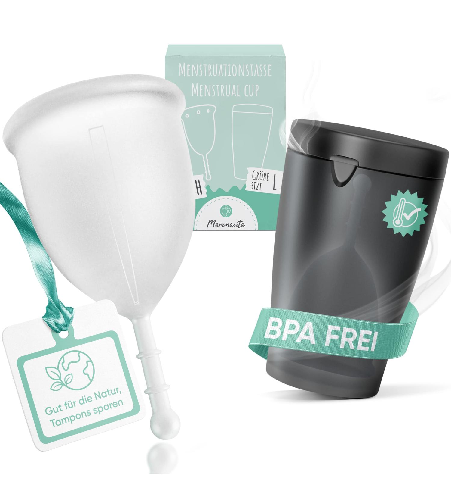 Mammacita Menstrual Cup L - Soft Silicone for Regular & Strong Periods | Eco-Friendly Washable Alternative to Tampons - 1 Pack - Buy Online on GoSupps.com