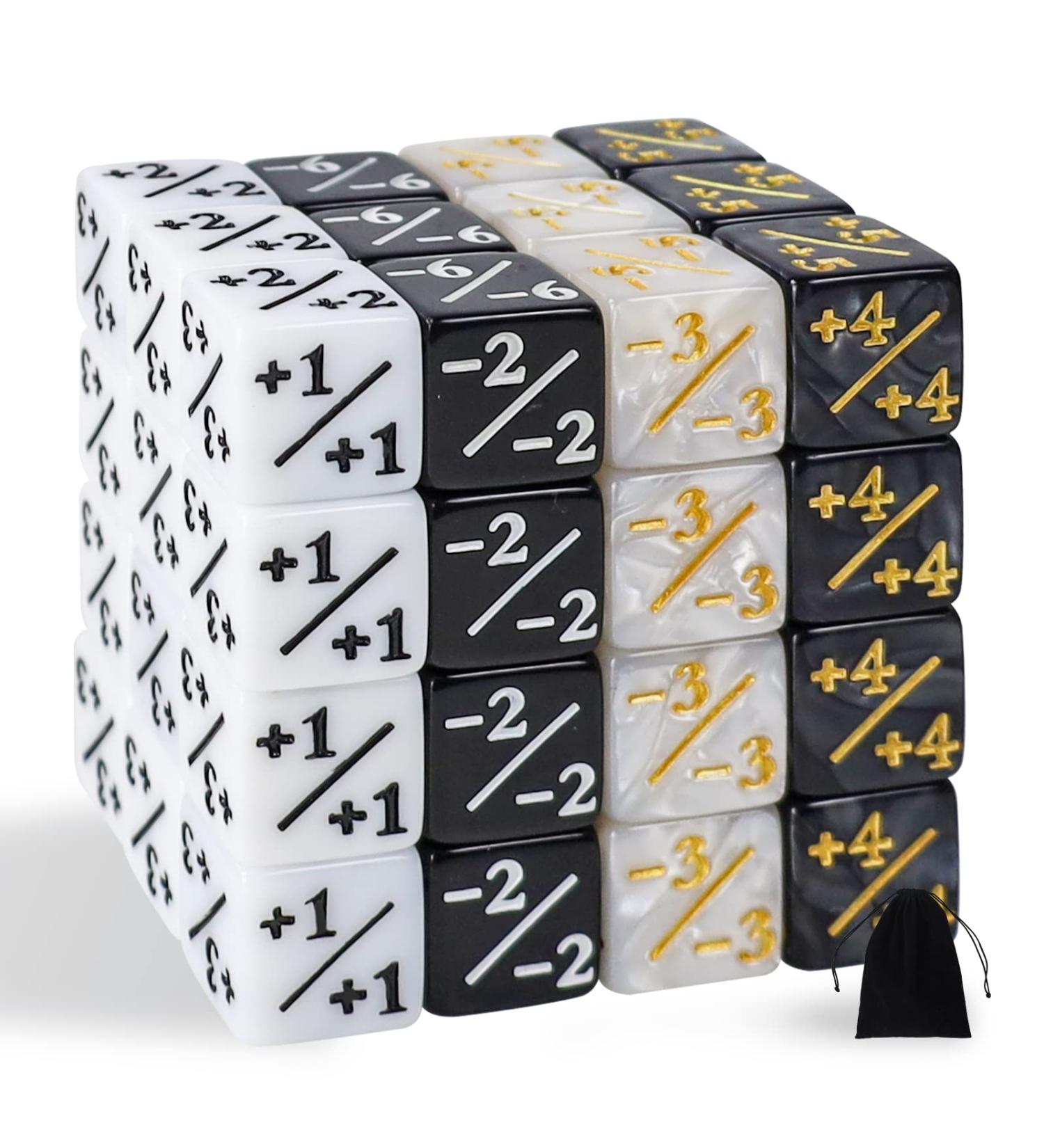 48 Pcs Glitter Sparkle MTG Dice Counters Token Set in Black & White - Loyalty & Starry Marble D6 Cube for CCG MTG Card Gaming - Buy Online on GoSupps.com