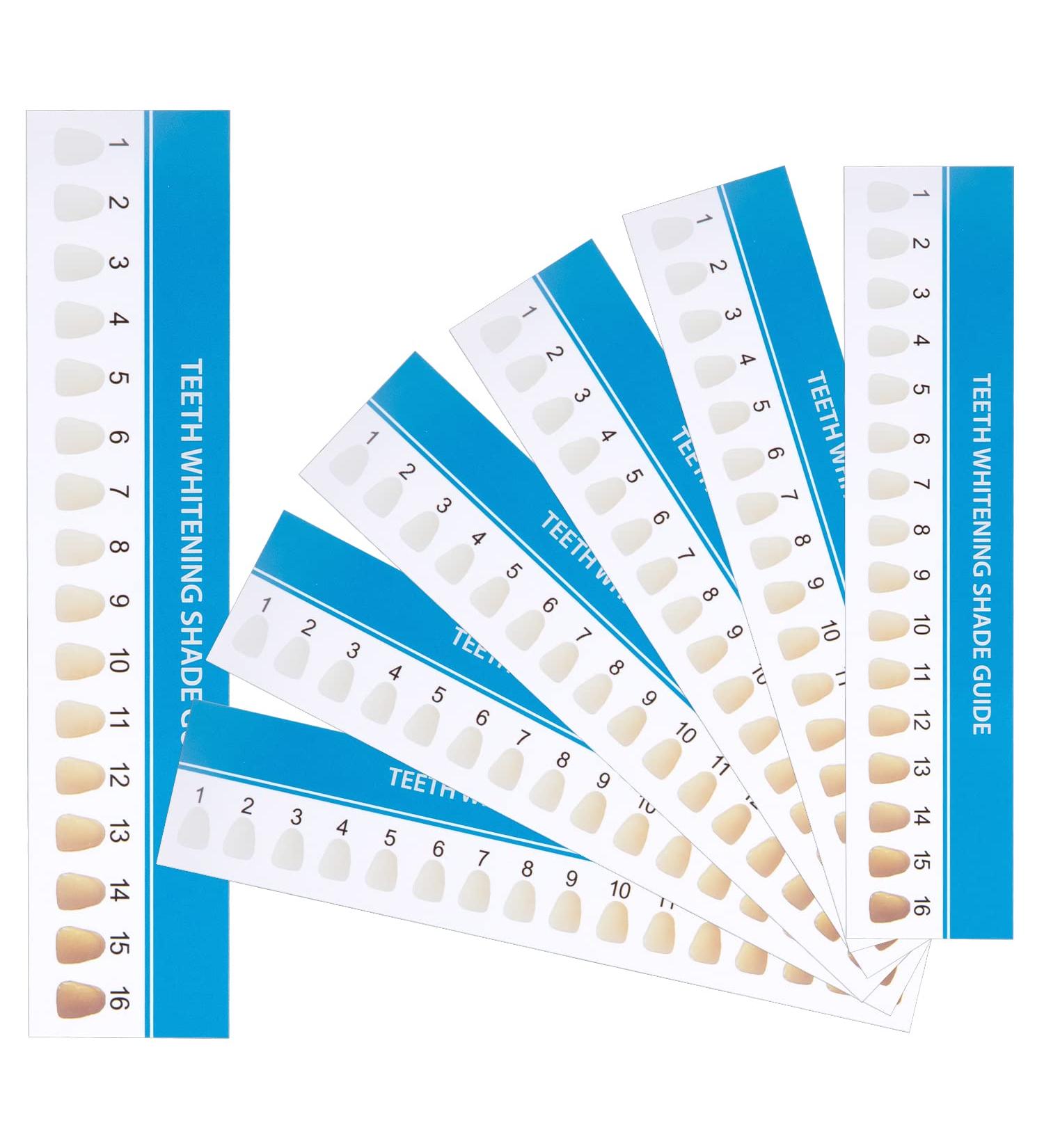 LVCHEN 16 Colors Teeth Whitening Shade Guide - Professional & Household Tooth Bleaching Chart - 25PCS - Buy Online on GoSupps.com