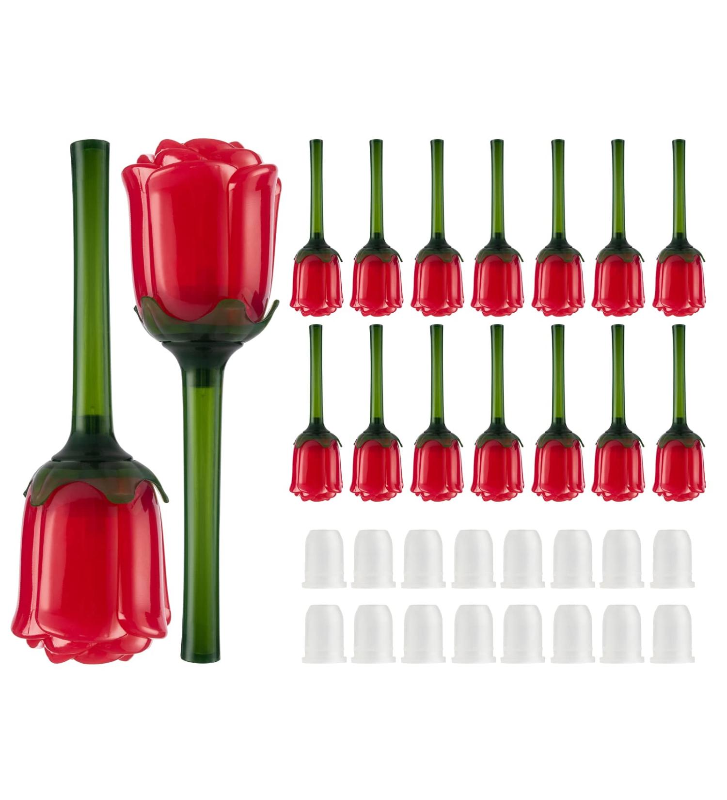 RONRONS 16pc 3ml Rose Flower Shape Lip Gloss Tubes - Red Refillable Balm Bottles for Girls & Women - Ideal Gift for Birthday or Valentine's Day - Buy Online on GoSupps.com